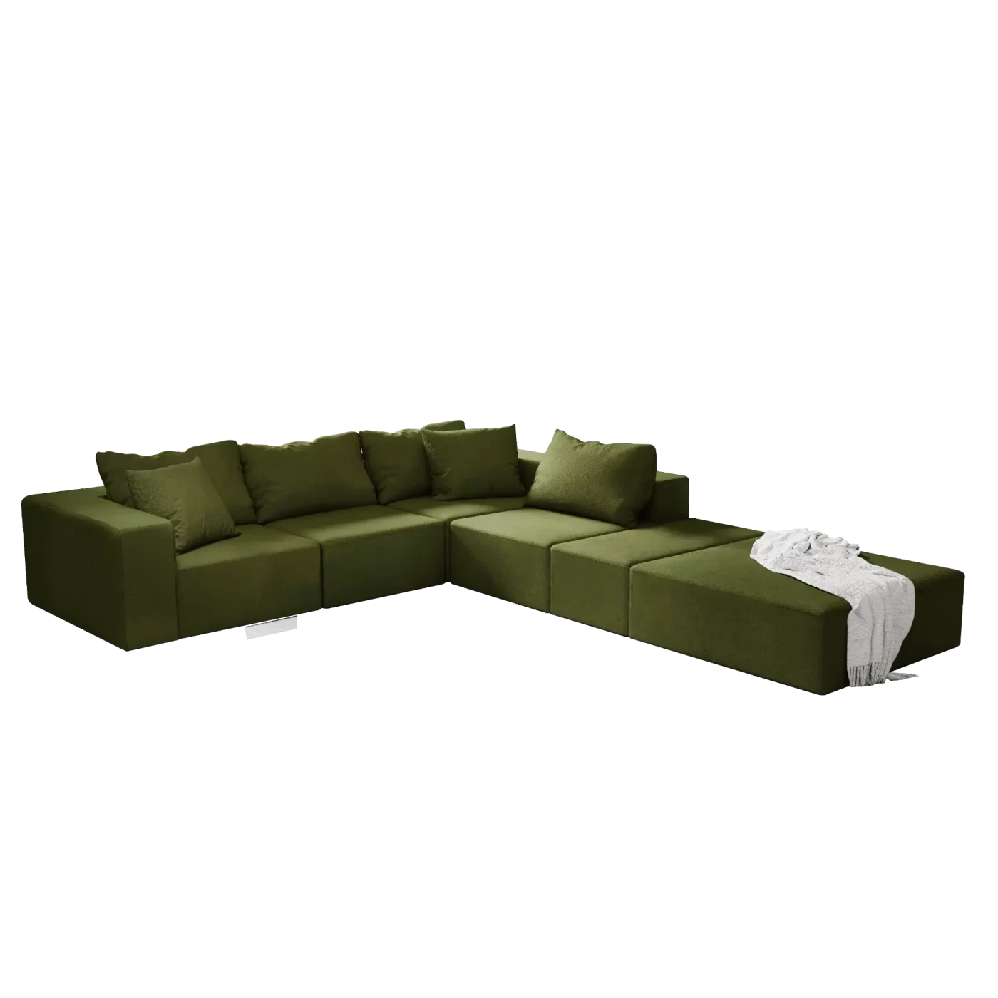 Modern Upholstered Sectional Sofa Couch Set,Modular 132" L Shaped Sectional Living Room Sofa Set With 6 Pillows,Free Combination Sofa Couch for Living Room,Bedroom