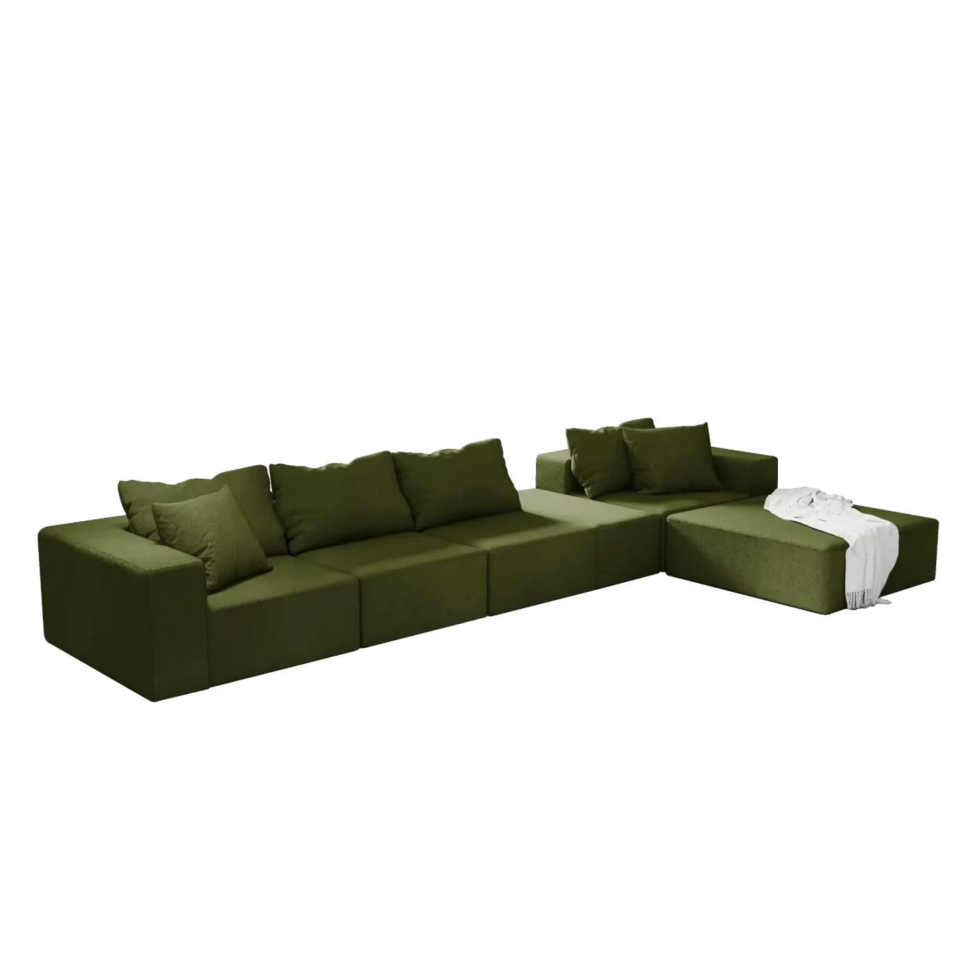 Modern Upholstered Sectional Sofa Couch Set,Modular 132" L Shaped Sectional Living Room Sofa Set With 6 Pillows,Free Combination Sofa Couch for Living Room,Bedroom