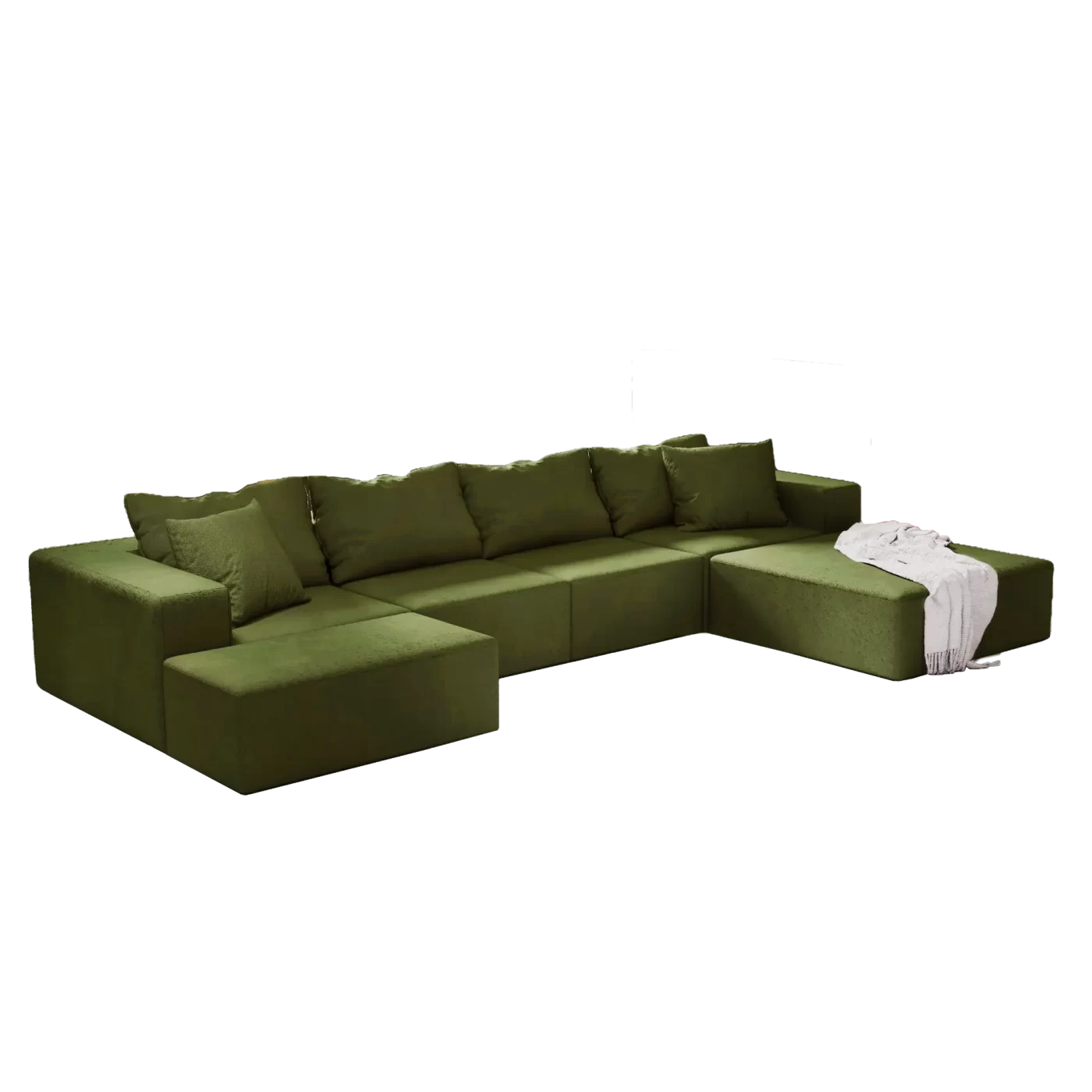 Modern Upholstered Sectional Sofa Couch Set,Modular 132" L Shaped Sectional Living Room Sofa Set With 6 Pillows,Free Combination Sofa Couch for Living Room,Bedroom