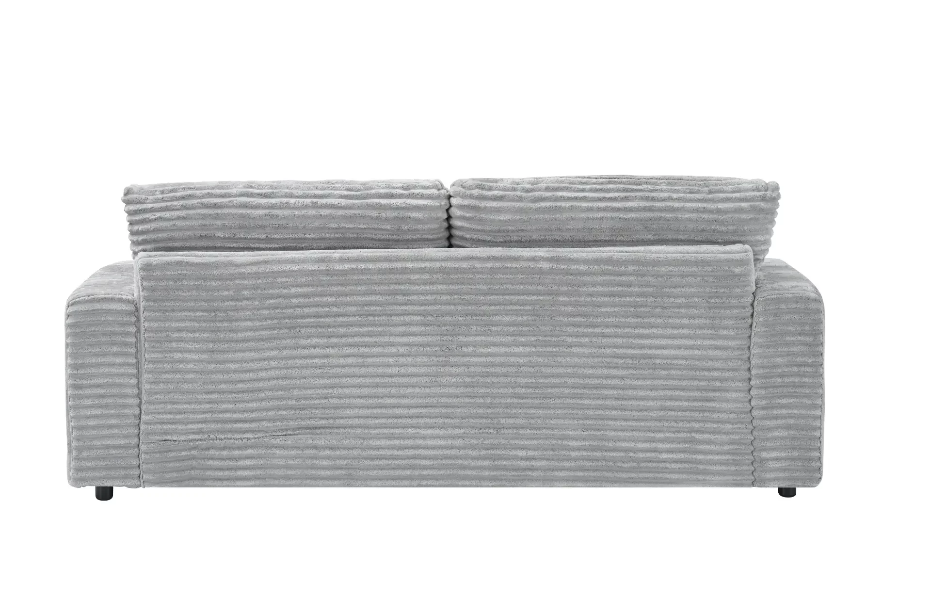 82 inches gray corduroy sofa, two storage feet +4 throw pillows, create a living room, office fashion new darling!