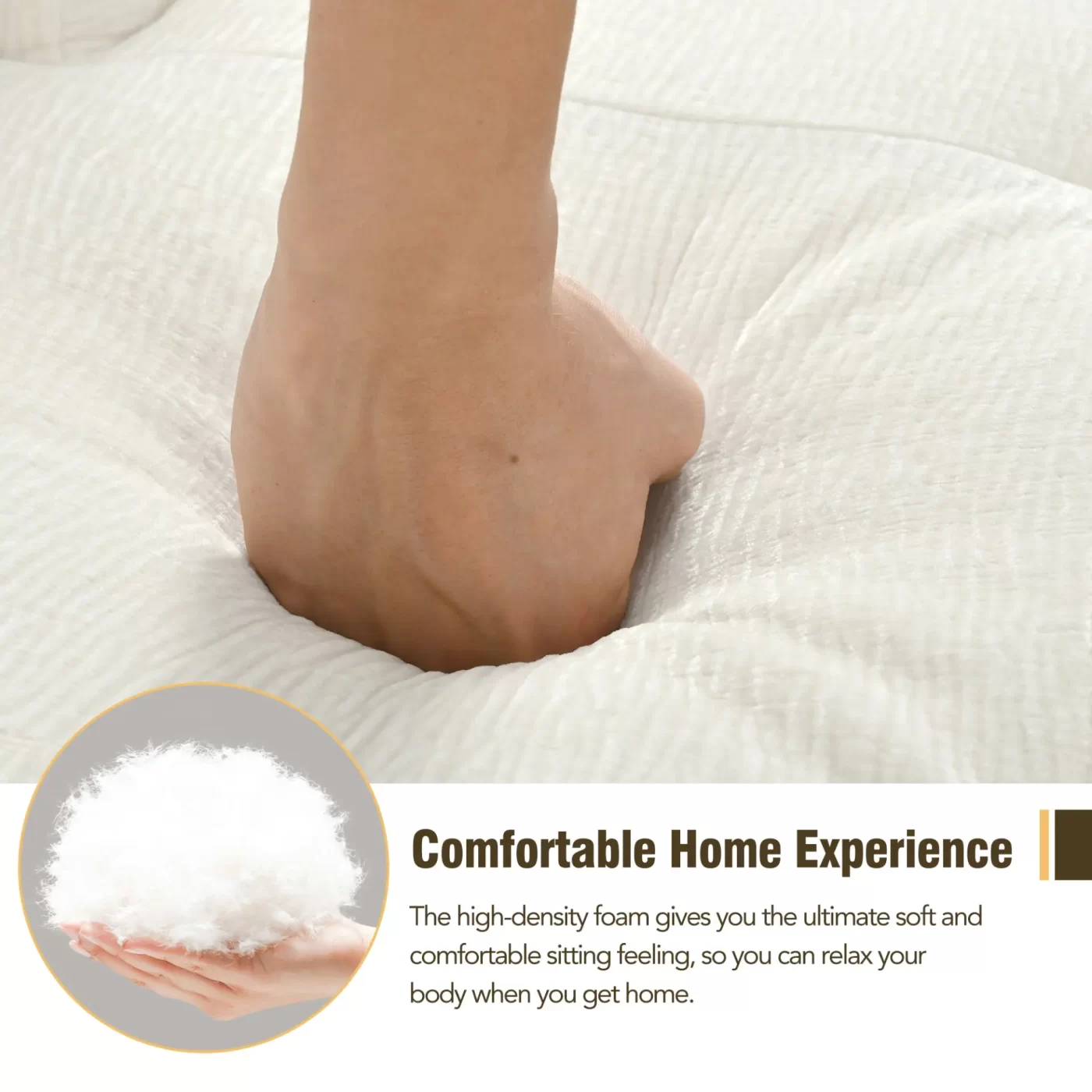 112.2*74" Modular Modular Combination Living Room Sofa Set, Modern Minimalist Sofa, Living Room Upholstered Sofa Bed, Bedroom, 2pcs Computer Free Combination, L-Shaped,Beige