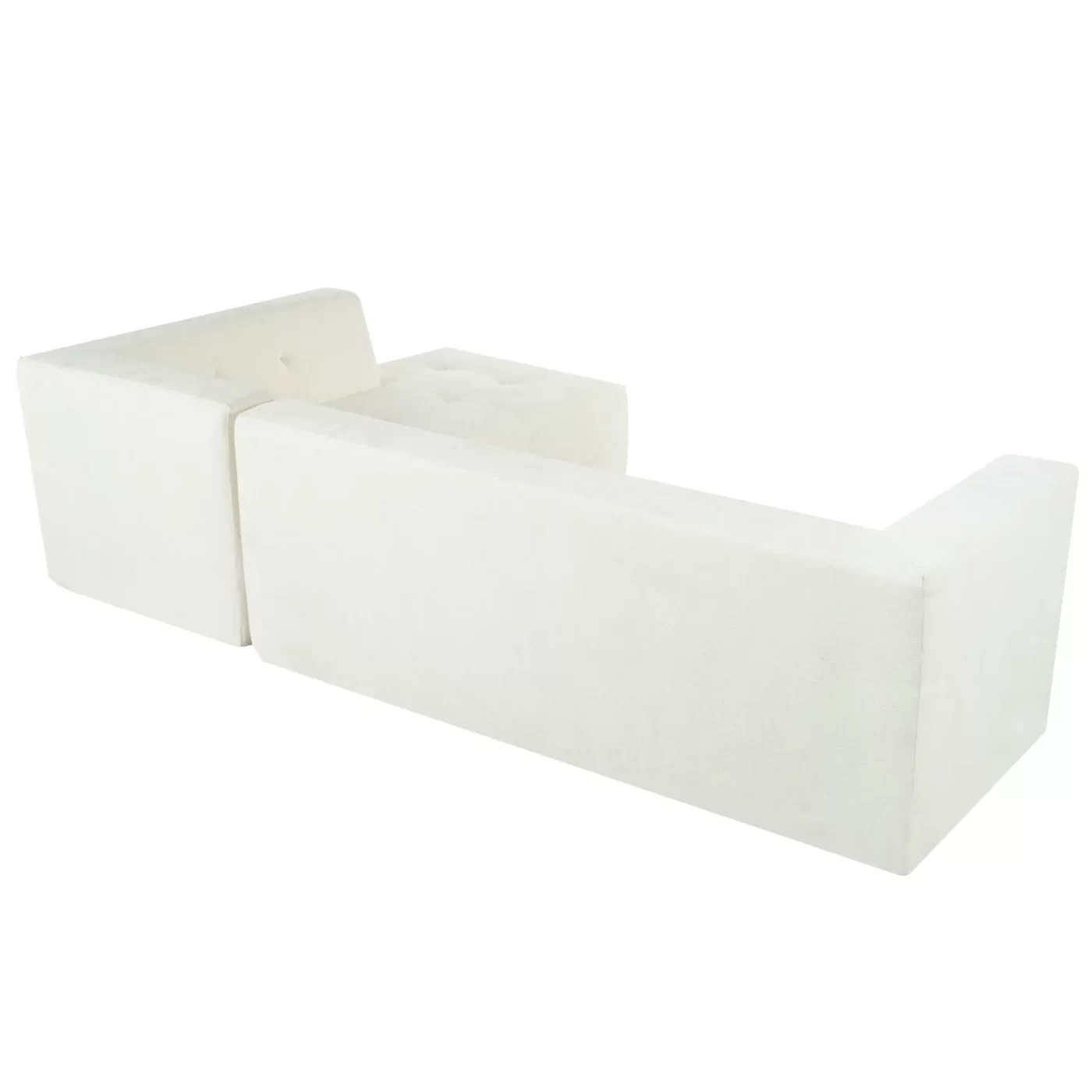 112.2*74" Modular Modular Combination Living Room Sofa Set, Modern Minimalist Sofa, Living Room Upholstered Sofa Bed, Bedroom, 2pcs Computer Free Combination, L-Shaped,Beige