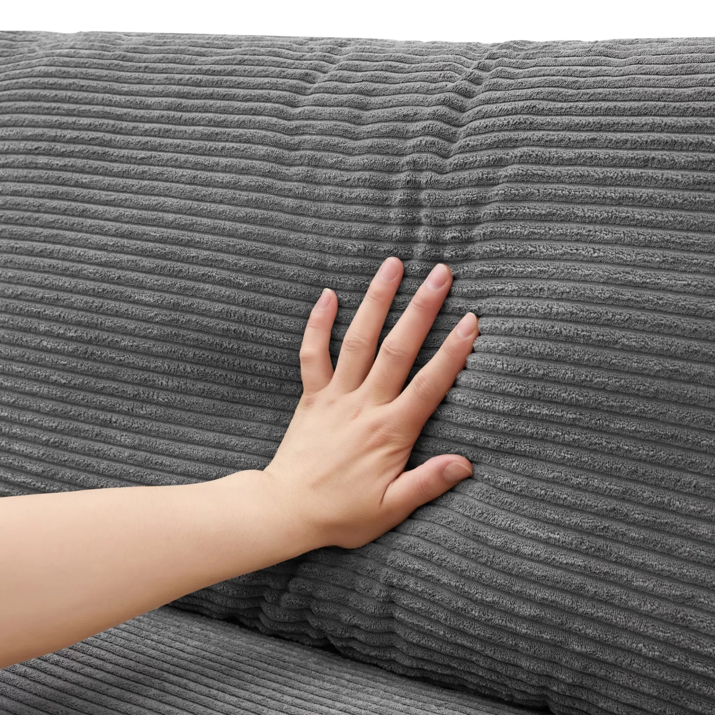 134*54" Oversized Corduroy Sectional Sofa,L Shaped Cloud Couch with USB Charging Port,Cup Holder,Deep and Wide Seat Sofa with 50" Chaise,Comfy Indoor Furniture for Living Room,3 Colors