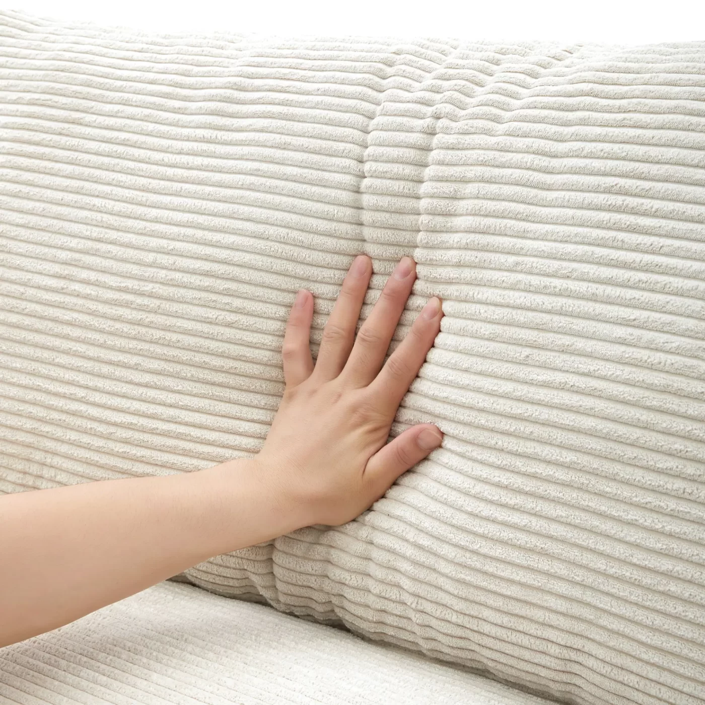 134*54" Oversized Corduroy Sectional Sofa,L Shaped Cloud Couch with USB Charging Port,Cup Holder,Deep and Wide Seat Sofa with 50" Chaise,Comfy Indoor Furniture for Living Room,3 Colors