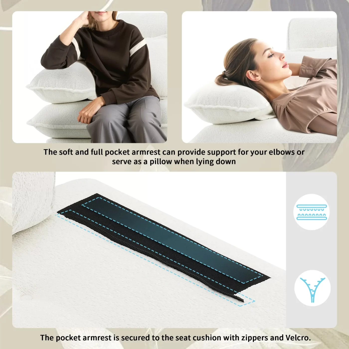 106*66.5" L shaped Convertible Sectional Sofa,4 Seat Tufted Couch Set with Two-tone Adjust Legs,Cloud Chenille Fabric,Movable Ottoman for Living Room, Apartment,Office,3 Colors