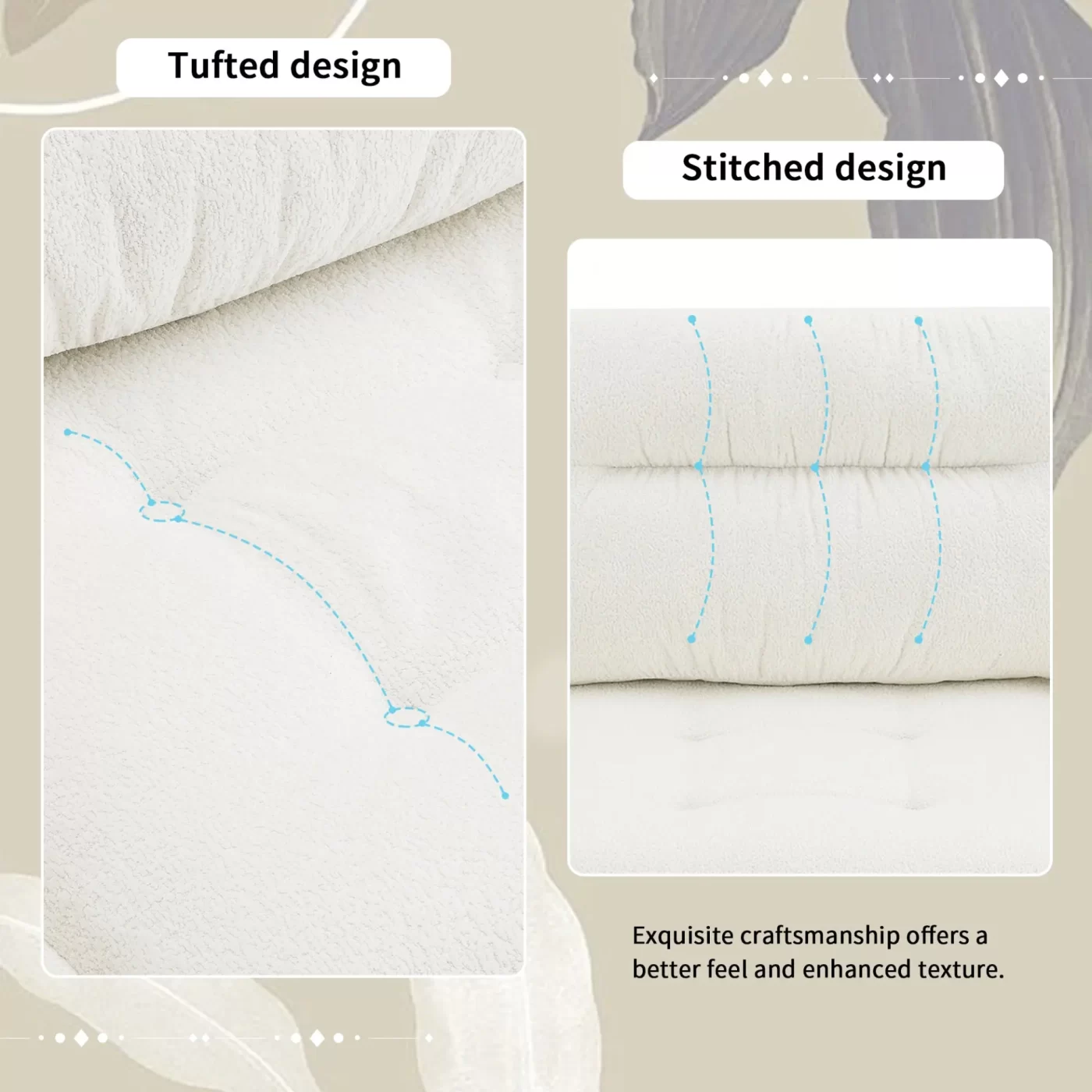 106*66.5" L shaped Convertible Sectional Sofa,4 Seat Tufted Couch Set with Two-tone Adjust Legs,Cloud Chenille Fabric,Movable Ottoman for Living Room, Apartment,Office,3 Colors