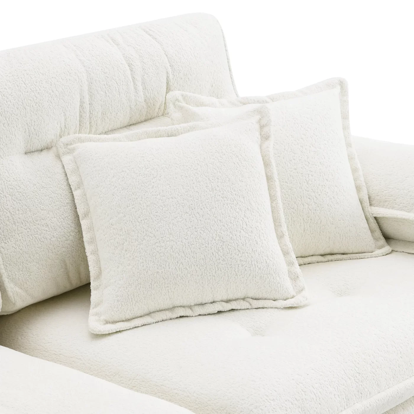 106*66.5" L shaped Convertible Sectional Sofa,4 Seat Tufted Couch Set with Two-tone Adjust Legs,Cloud Chenille Fabric,Movable Ottoman for Living Room, Apartment,Office,3 Colors