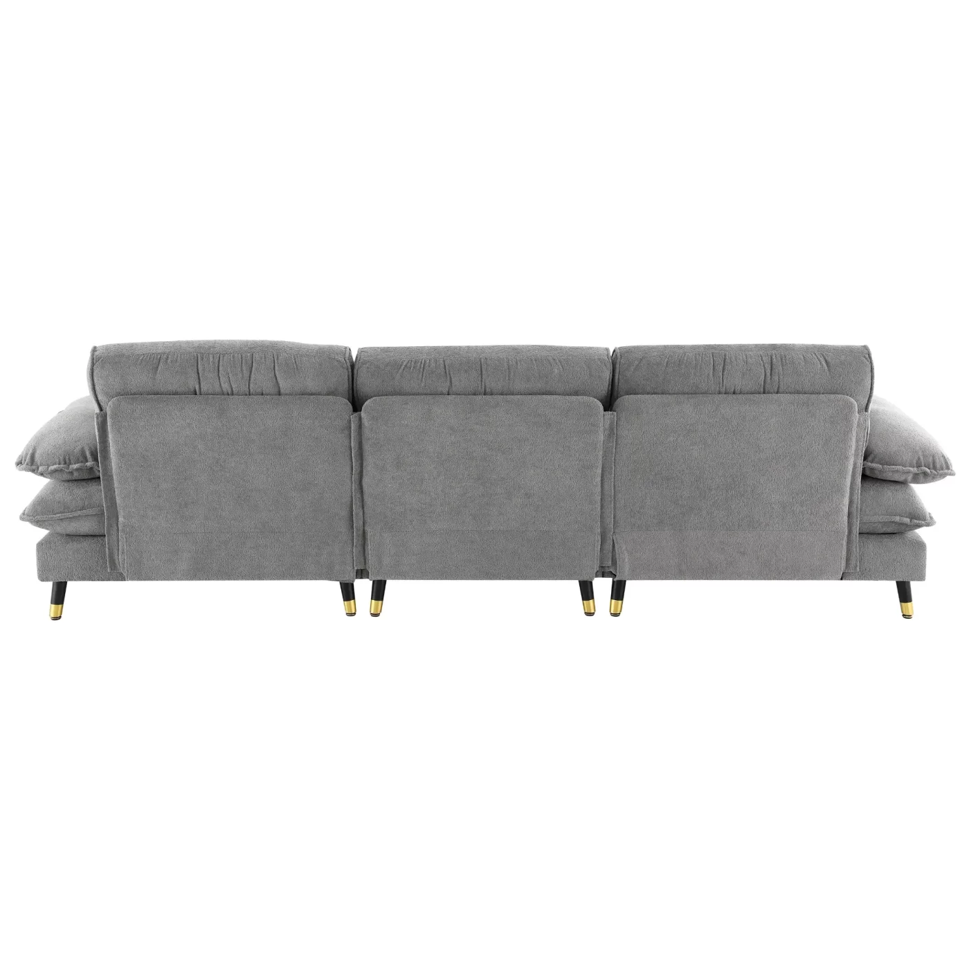 106*66.5" L shaped Convertible Sectional Sofa,4 Seat Tufted Couch Set with Two-tone Adjust Legs,Cloud Chenille Fabric,Movable Ottoman for Living Room, Apartment,Office,3 Colors