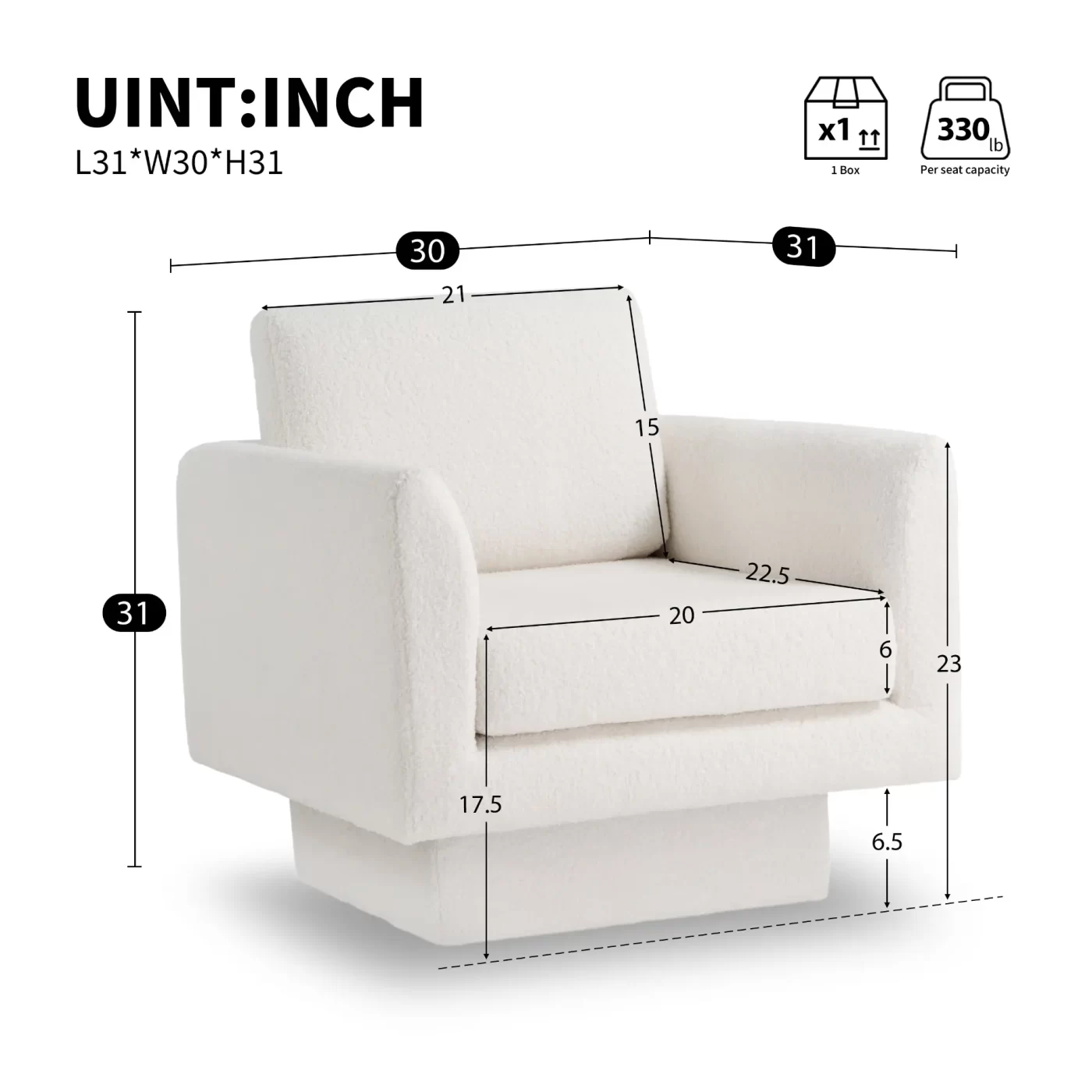 360 Modern Swivel Accent Chair,30" W Teddy Sherpa Round Armchair,Thick Padded Single Lounge Sofa,Upholstered Comfy Barrel Chair,Reading Club Chair for Living Room,Nursery,Bedroom,4 Colors