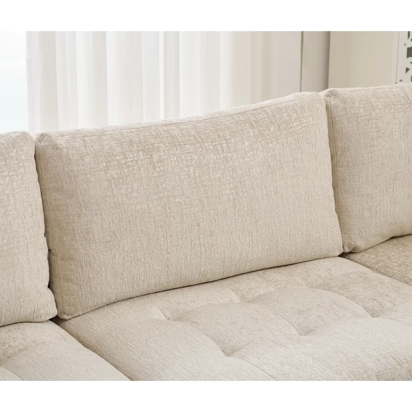 Modular Sectional Couch with Storage Ottoman, U Shaped Sofa, Storage Ottoman,Minimalist ,Convertible Modular Sofa,Chenille ,Upholstered,6 Seat,Living Room, Beige