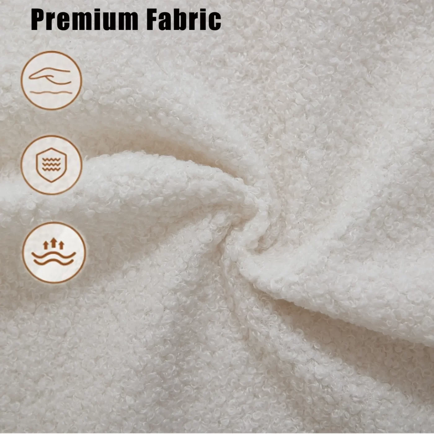 128"Minimalist Cloud Sectional Couch ,Modern Couches ,4-Seater ,No Assembly,Two modular sofa,Boucle Teddy Fabric, upholstered , anti-wrinkle fabric, Beige