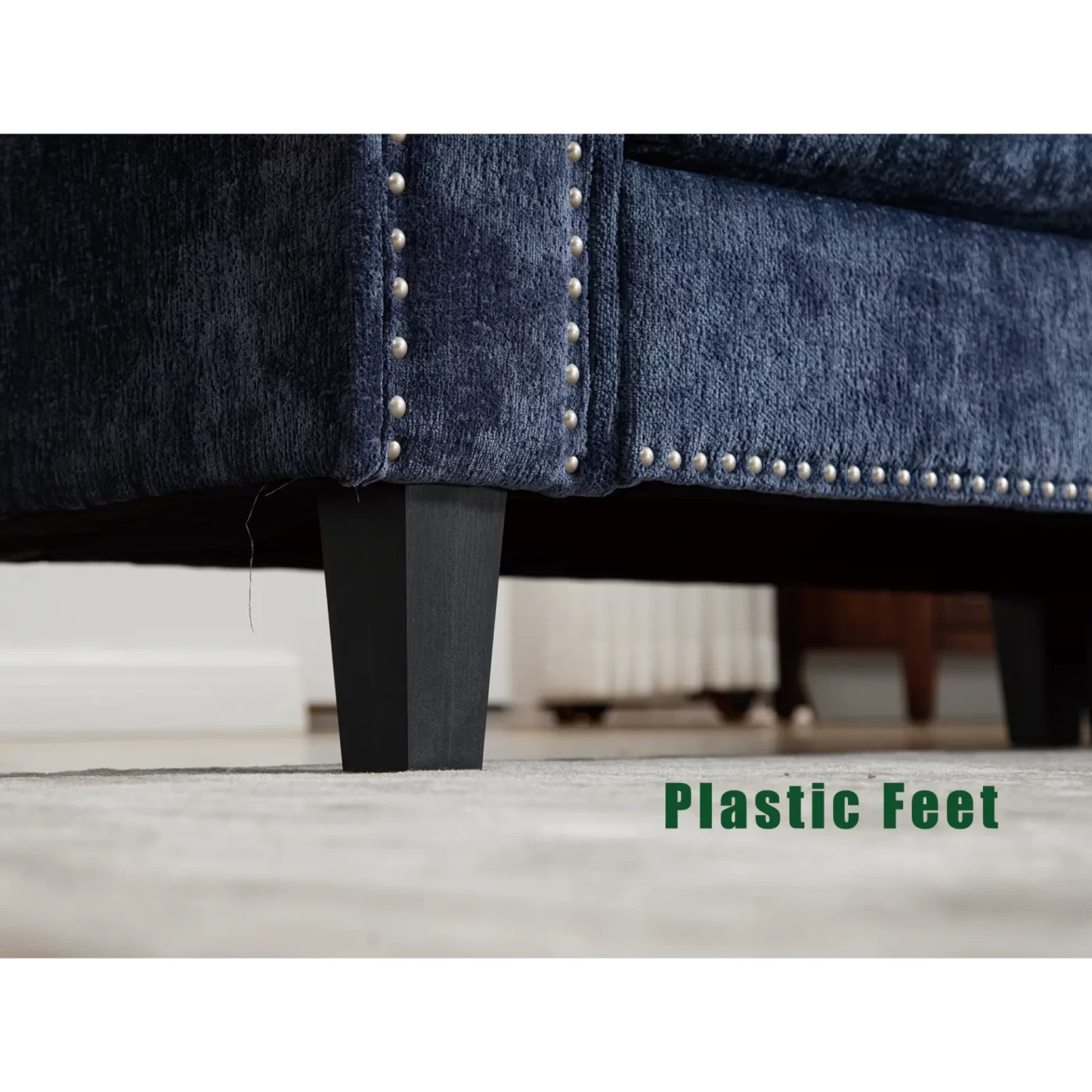 5 Seat Modular Sofa,with Storage Ottoman, Convertible Sectional Sofa, L Shaped Couch , Reversible Chaise ,Riveted sofa,Chenille, Blue