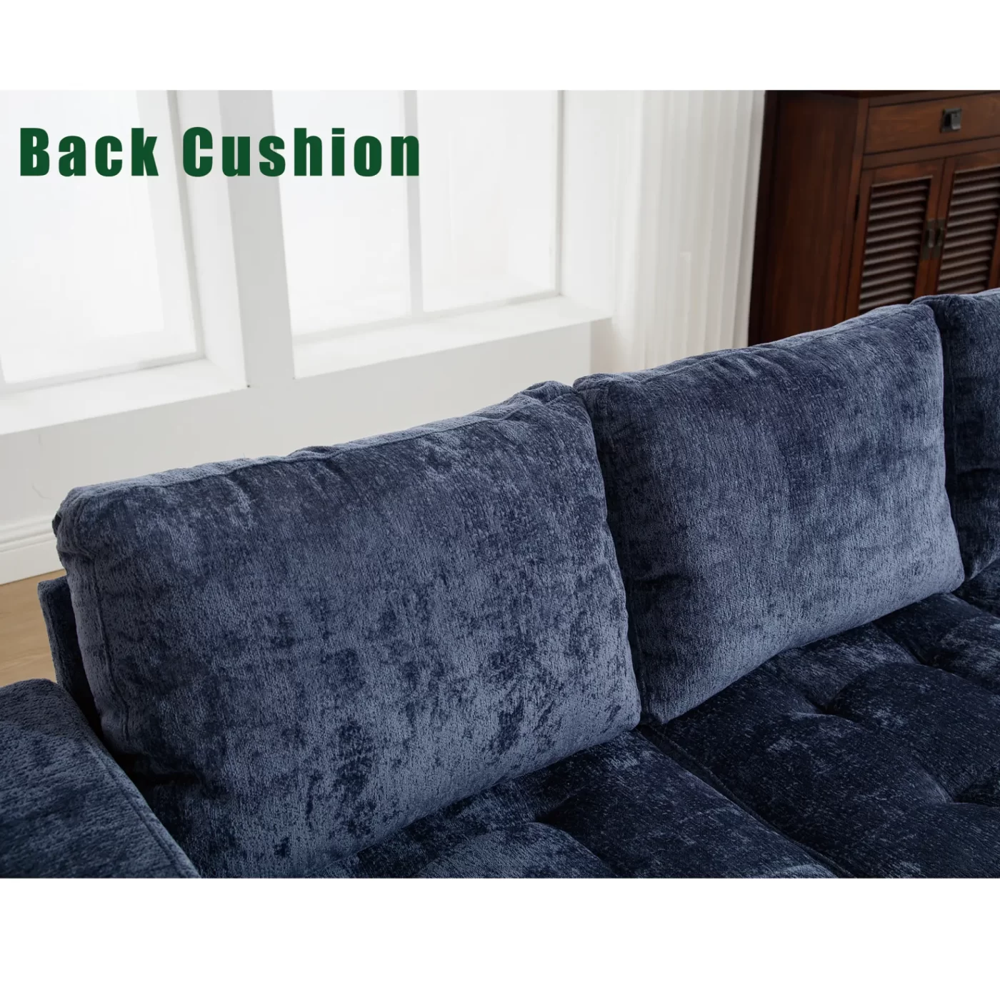 5 Seat Modular Sofa,with Storage Ottoman, Convertible Sectional Sofa, L Shaped Couch , Reversible Chaise ,Riveted sofa,Chenille, Blue