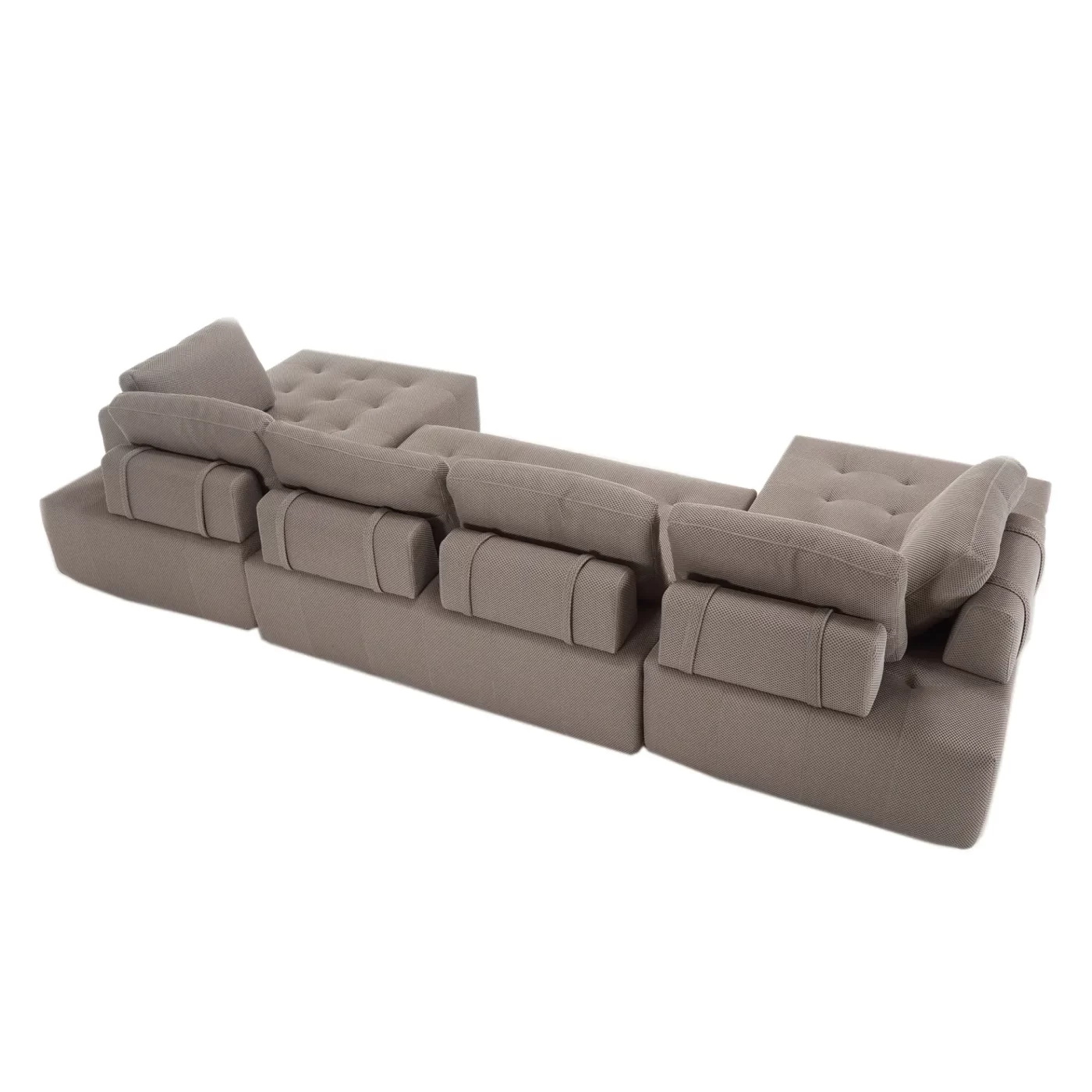 138.5 "Modular Combination Sofa, U-shaped Sofa, Living Room, Apartment, Upholstered ,6-seat Sofa, Free Combination Sofa (Mesh Fabric), Breathable Fabric, Gray