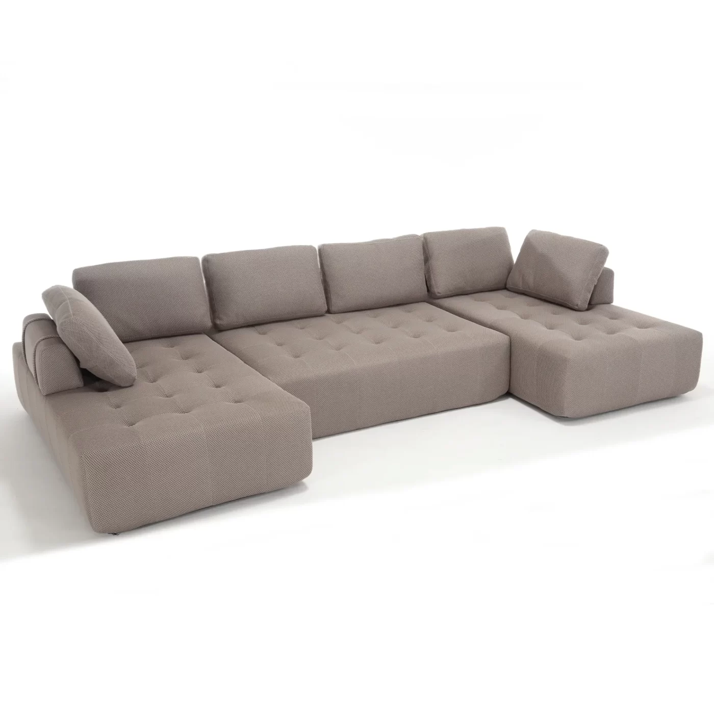 138.5 "Modular Combination Sofa, U-shaped Sofa, Living Room, Apartment, Upholstered ,6-seat Sofa, Free Combination Sofa (Mesh Fabric), Breathable Fabric, Gray
