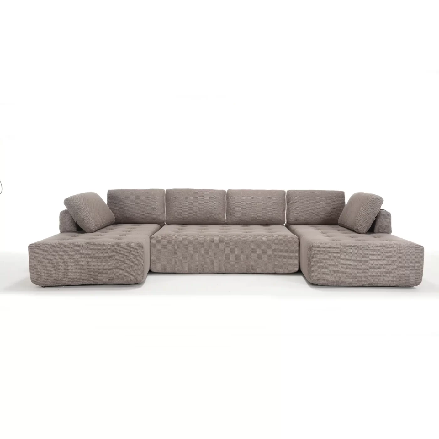 138.5 "Modular Combination Sofa, U-shaped Sofa, Living Room, Apartment, Upholstered ,6-seat Sofa, Free Combination Sofa (Mesh Fabric), Breathable Fabric, Gray