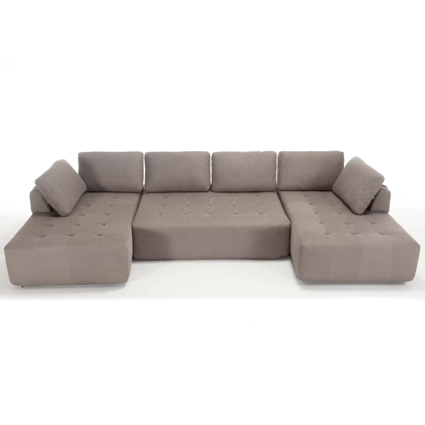 138.5 "Modular Combination Sofa, U-shaped Sofa, Living Room, Apartment, Upholstered ,6-seat Sofa, Free Combination Sofa (Mesh Fabric), Breathable Fabric, Gray