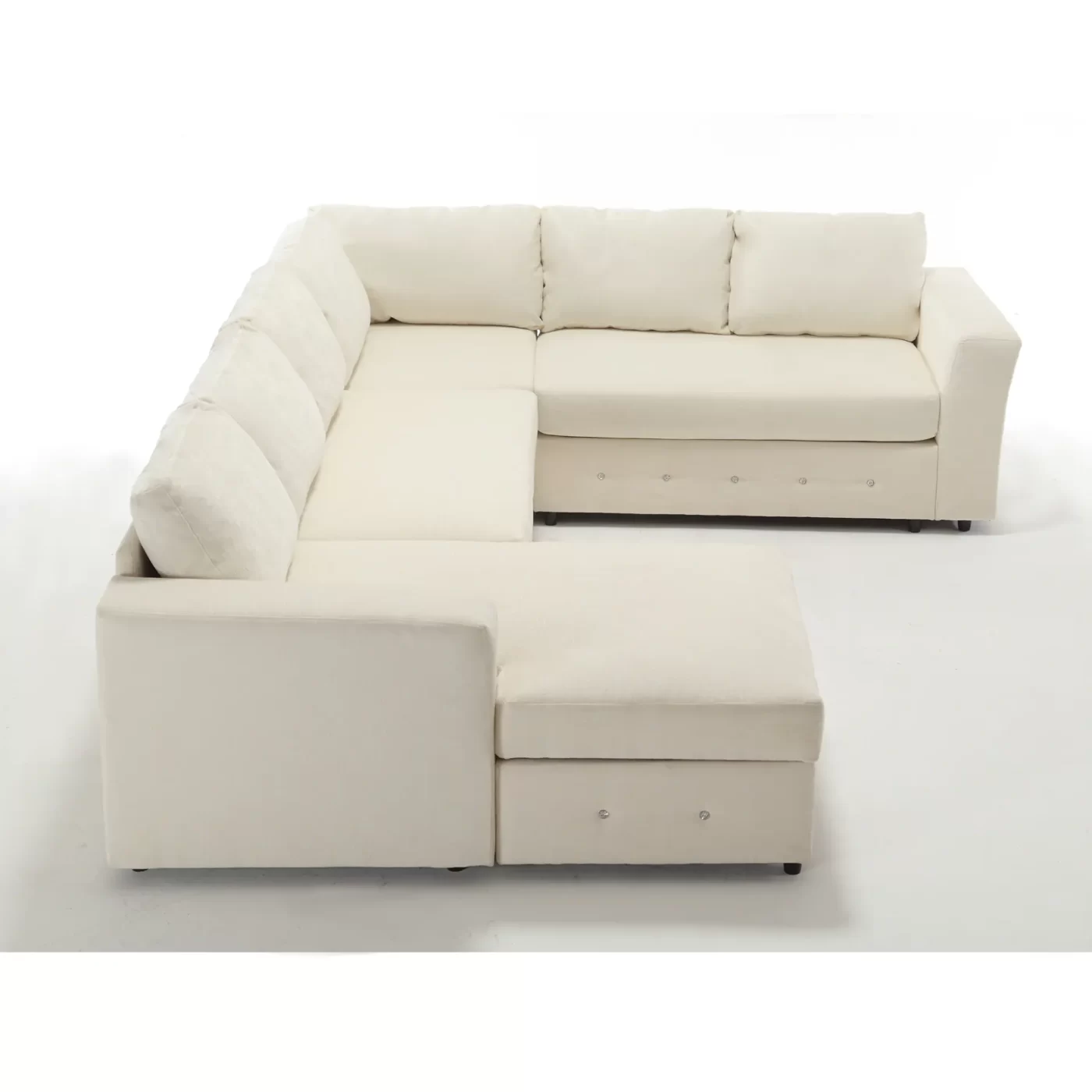110.75" Sectional Sofa,Oversized modular sofa,Chaise Storage, Modern U Shaped Couch , Upholstered Sofas,Chenille,Crystal button , Living Room, Apartment, Beige