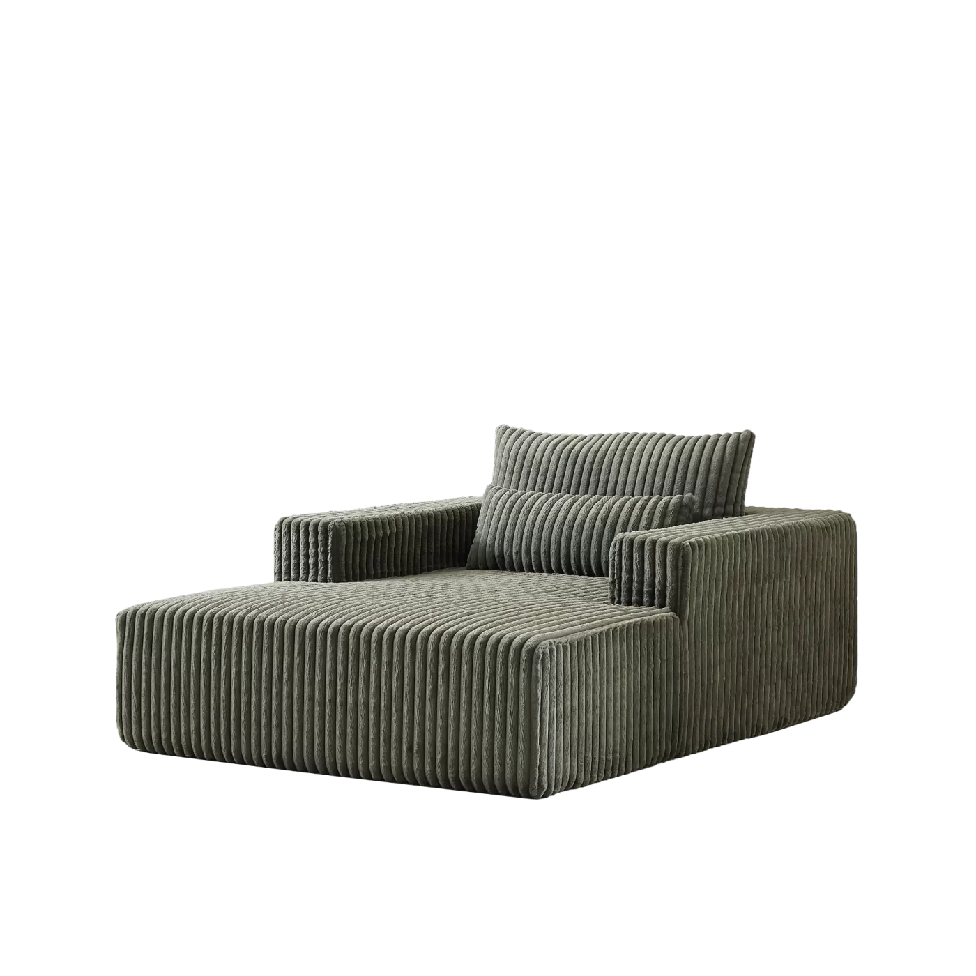 75-Inch Corduroy Sponge Sofa Lounge Chair,No Assembly Required,Fluffy Modern Sleeper Chair for Indoor Living Room Bedroom