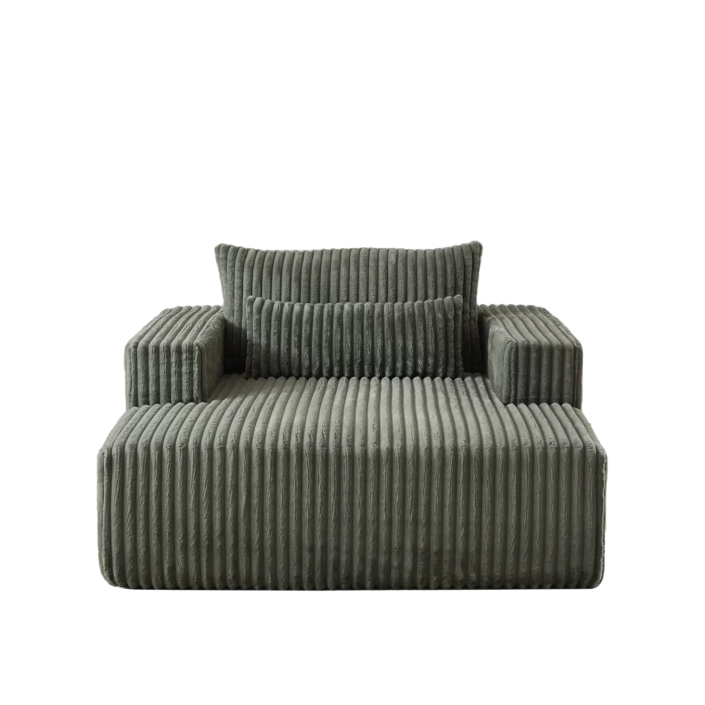 75-Inch Corduroy Sponge Sofa Lounge Chair,No Assembly Required,Fluffy Modern Sleeper Chair for Indoor Living Room Bedroom