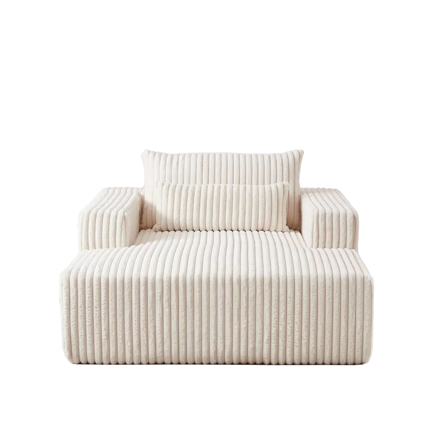 75-Inch Corduroy Sponge Sofa Lounge Chair,No Assembly Required,Fluffy Modern Sleeper Chair for Indoor Living Room Bedroom