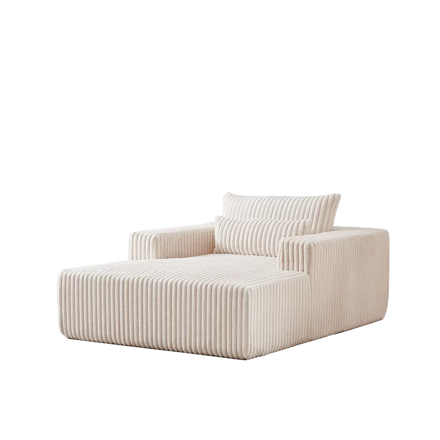 75-Inch Corduroy Sponge Sofa Lounge Chair,No Assembly Required,Fluffy Modern Sleeper Chair for Indoor Living Room Bedroom