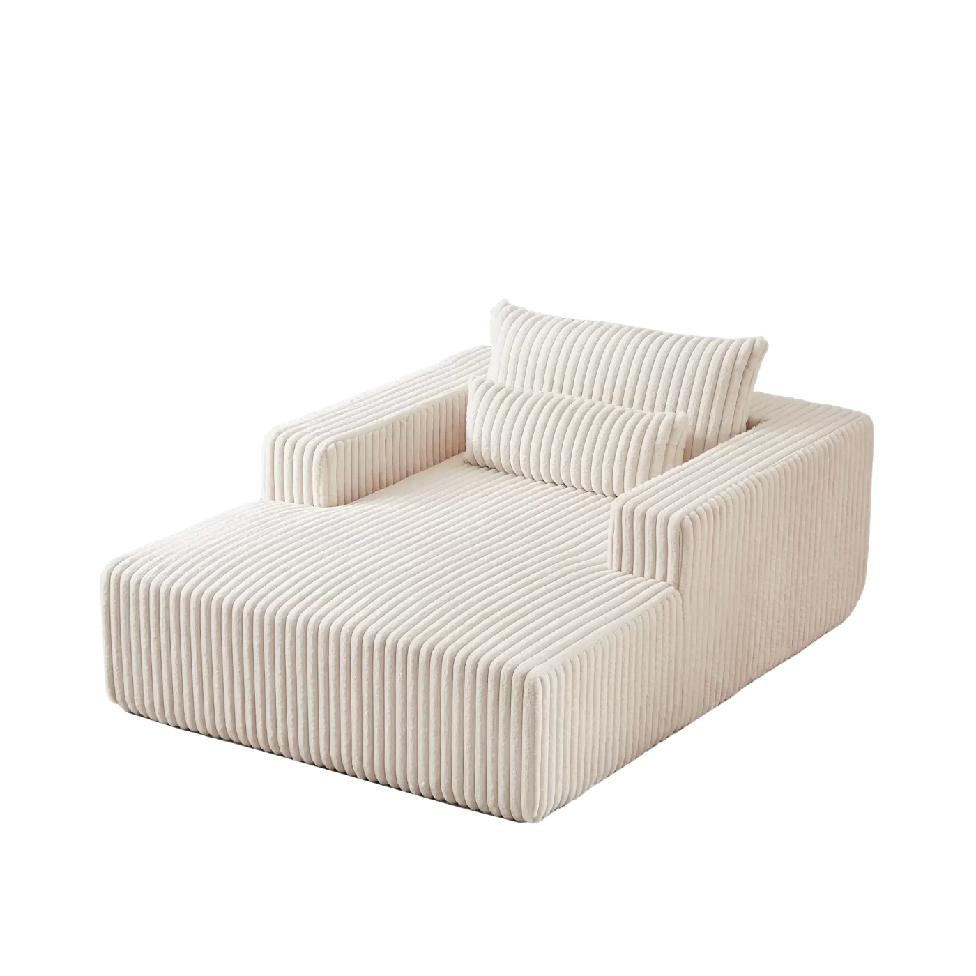 75-Inch Corduroy Sponge Sofa Lounge Chair,No Assembly Required,Fluffy Modern Sleeper Chair for Indoor Living Room Bedroom