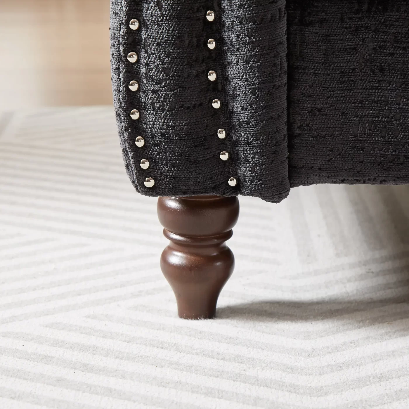 81-inch Chenille Face-to-face Chaise Lounge with Two Pillows,Nailhead trim,Button Tufted Design and Rolled Arms for Lounge, Living room and Office