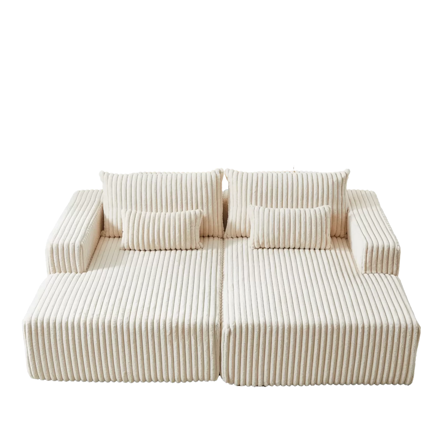 87" Oversized Sectional Lounge Chaise,No Assembly Required,Cloud Plush Loveseat with Reclining Sofa Bed,Fluffy Modern Sleeper Chair for Indoor Living Room Bedroom