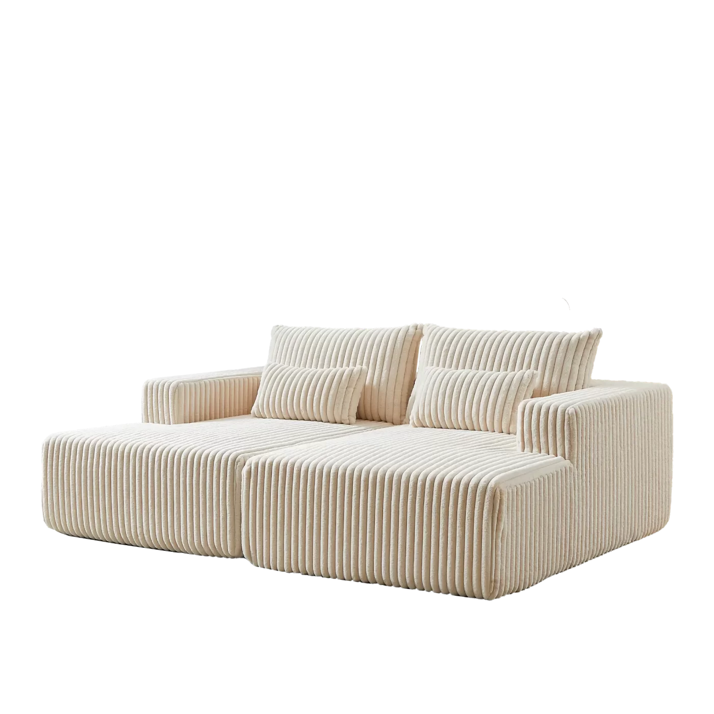 87" Oversized Sectional Lounge Chaise,No Assembly Required,Cloud Plush Loveseat with Reclining Sofa Bed,Fluffy Modern Sleeper Chair for Indoor Living Room Bedroom
