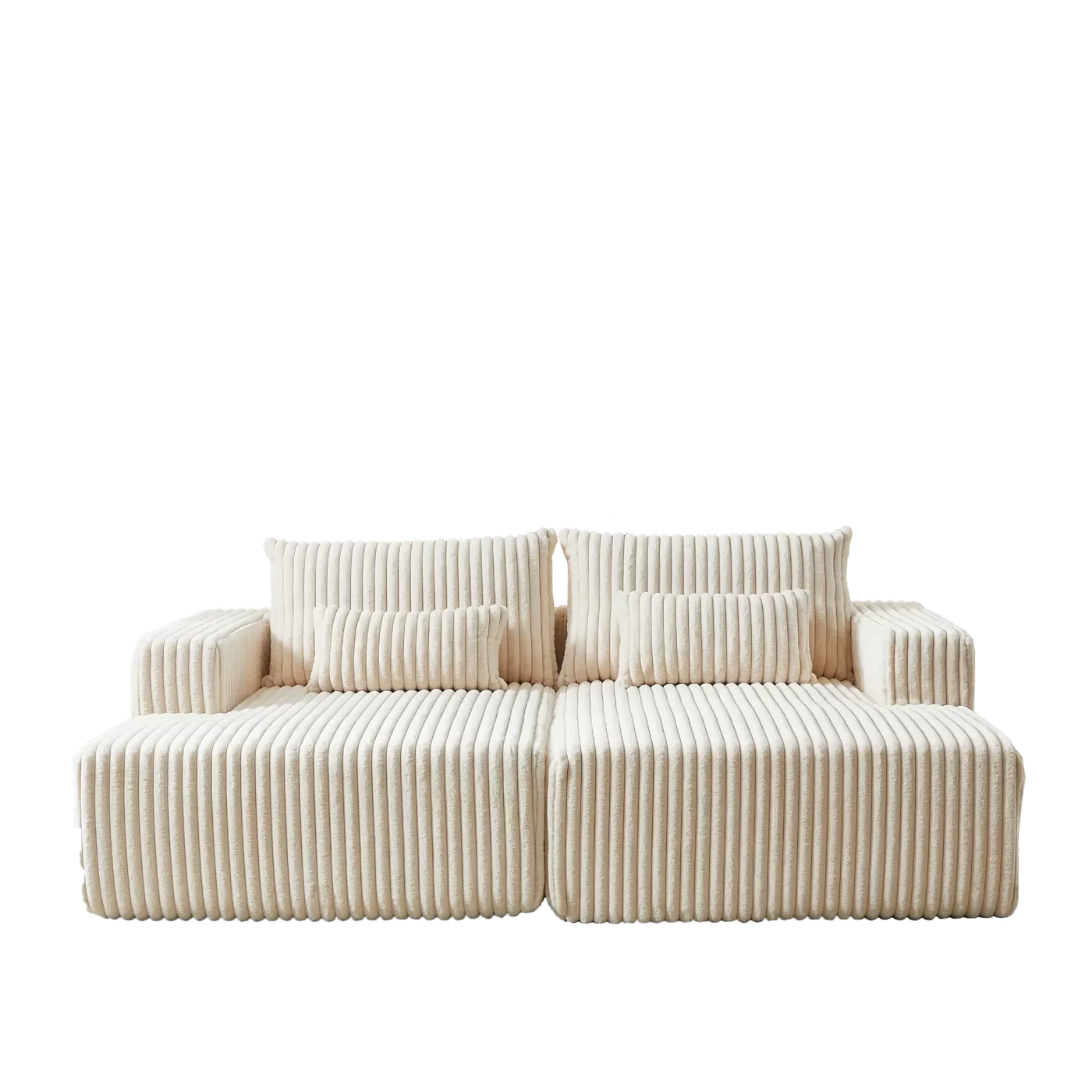 87" Oversized Sectional Lounge Chaise,No Assembly Required,Cloud Plush Loveseat with Reclining Sofa Bed,Fluffy Modern Sleeper Chair for Indoor Living Room Bedroom