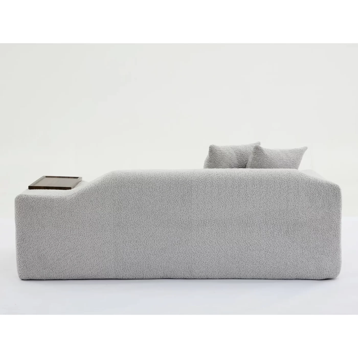 2 Piece Boucle Cloud Sofa Set, Upholstered Sofa Set, Modern 3 Seater and 2 Seater Sofa with MDF End Table for Living Room ,Apartment,3+2 couch,Boucle, Light Gray