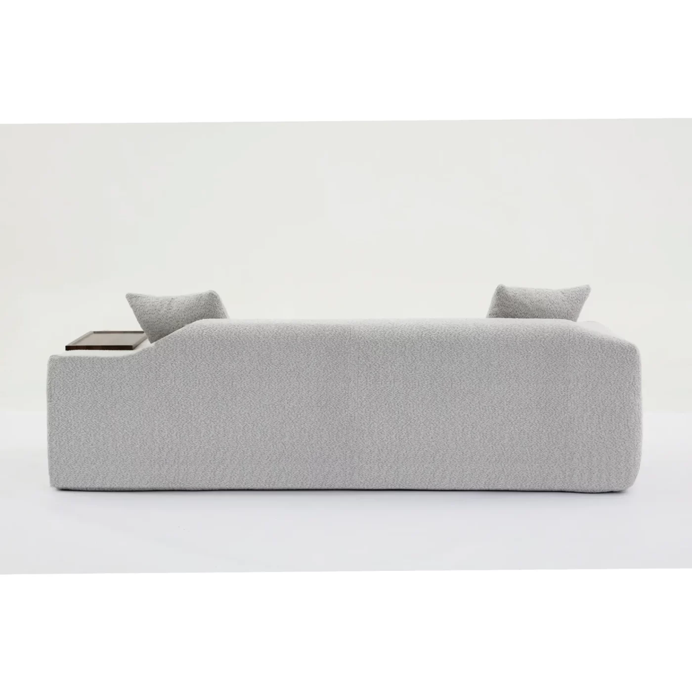 2 Piece Boucle Cloud Sofa Set, Upholstered Sofa Set, Modern 3 Seater and 2 Seater Sofa with MDF End Table for Living Room ,Apartment,3+2 couch,Boucle, Light Gray