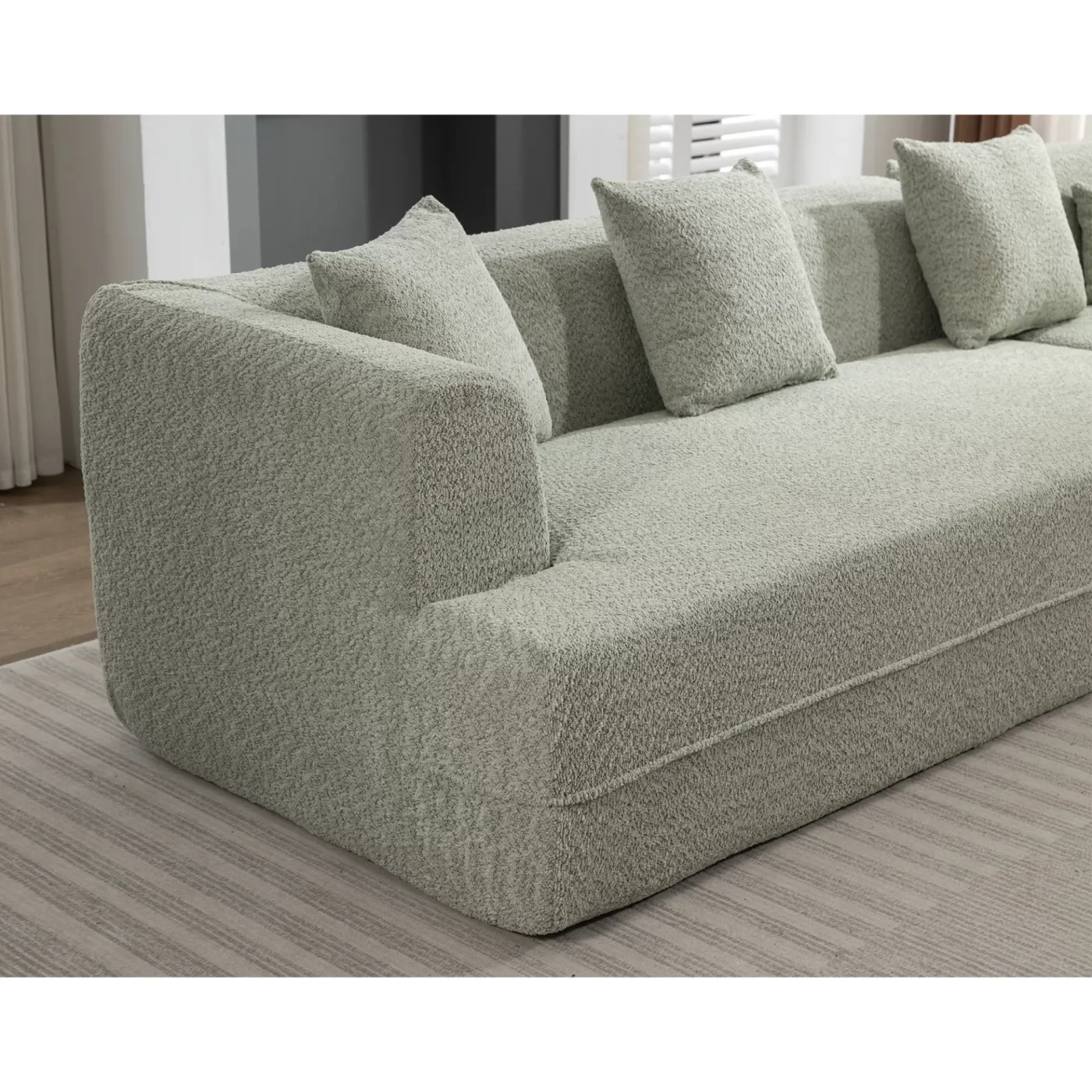Modular sofa , modern minimalist style sofa, upholstered , free combination, round fiber fabric, anti-wrinkle fabric,Dimension extension,Green