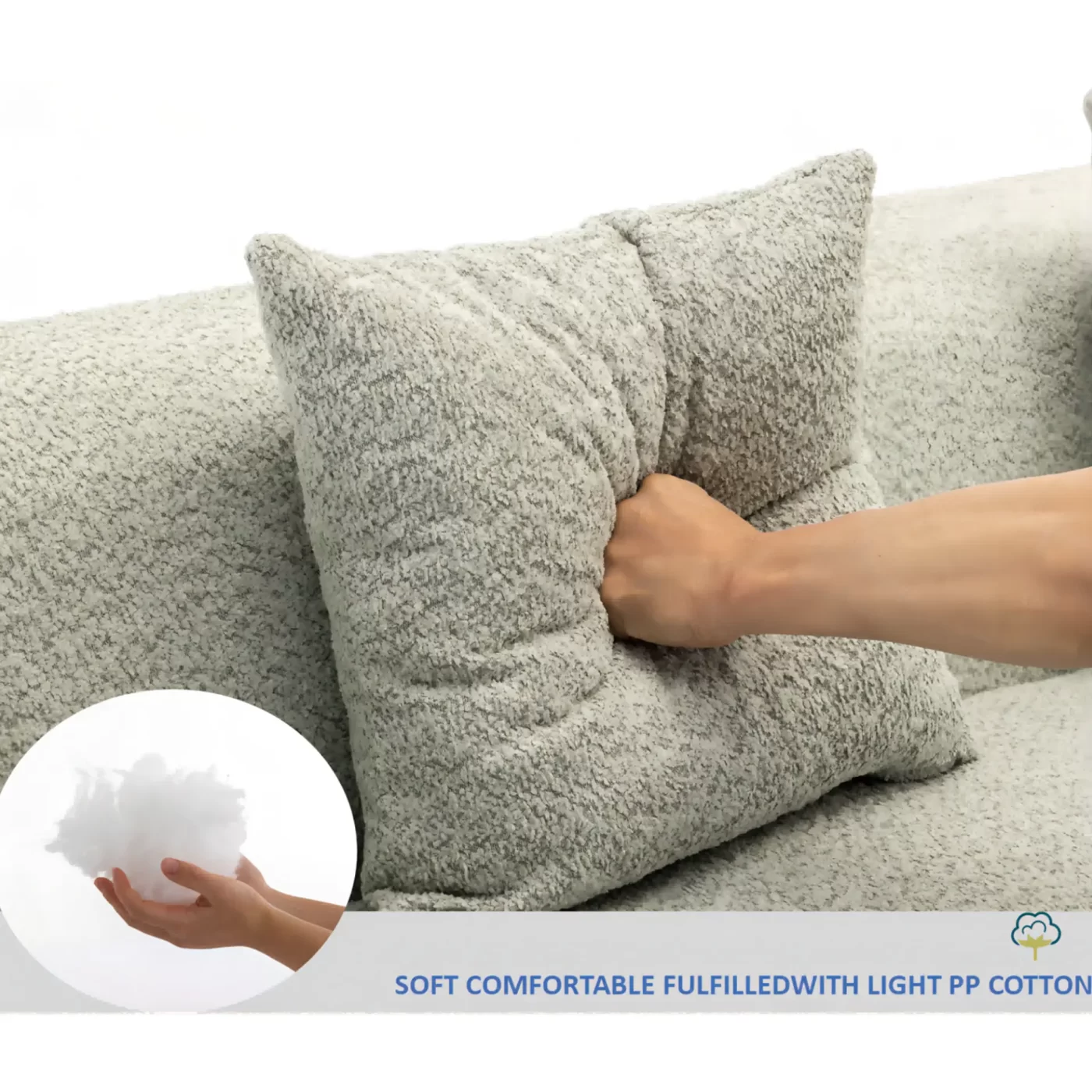 Modular sofa , modern minimalist style sofa, upholstered , free combination, round fiber fabric, anti-wrinkle fabric,Dimension extension,Green