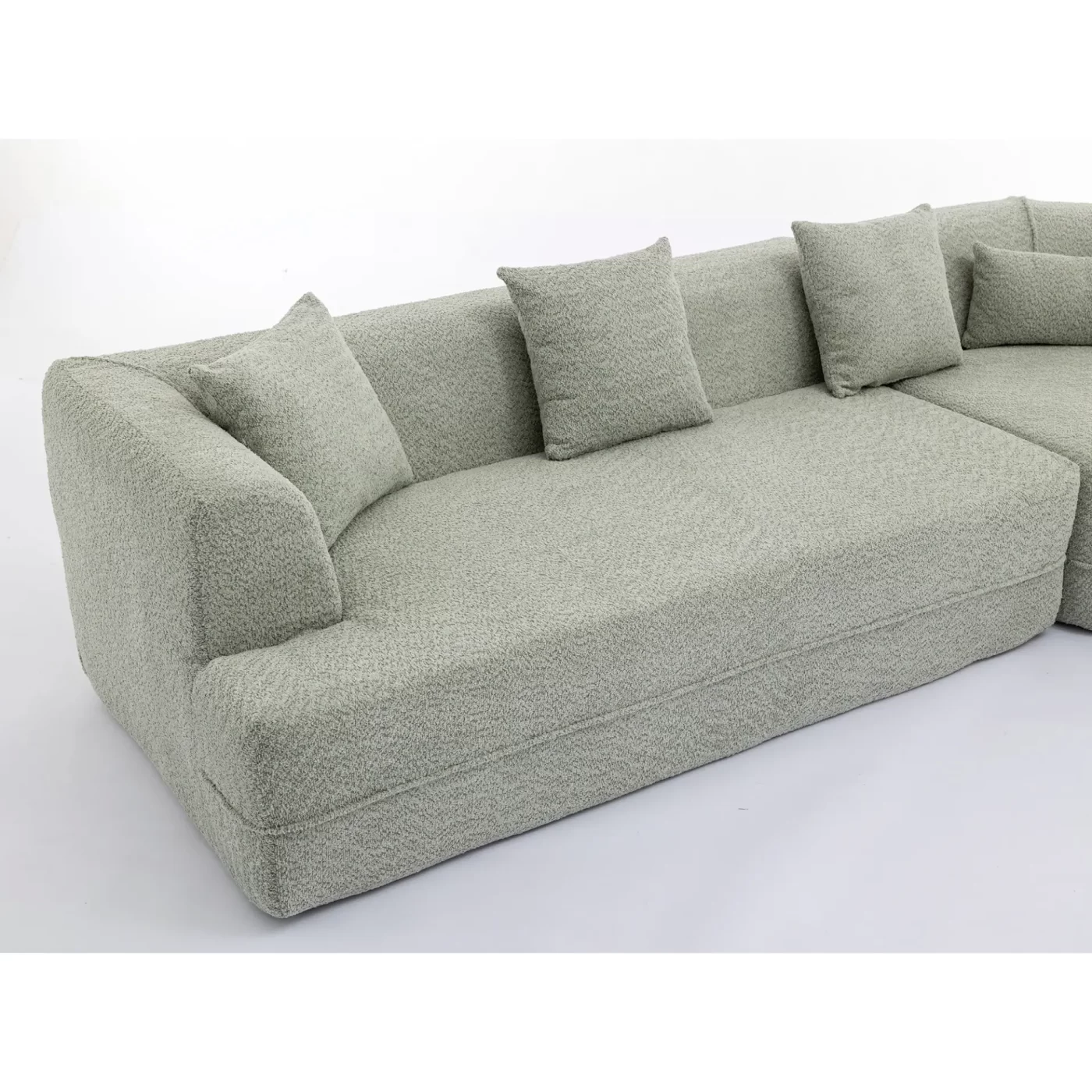 Modular sofa , modern minimalist style sofa, upholstered , free combination, round fiber fabric, anti-wrinkle fabric,Dimension extension,Green