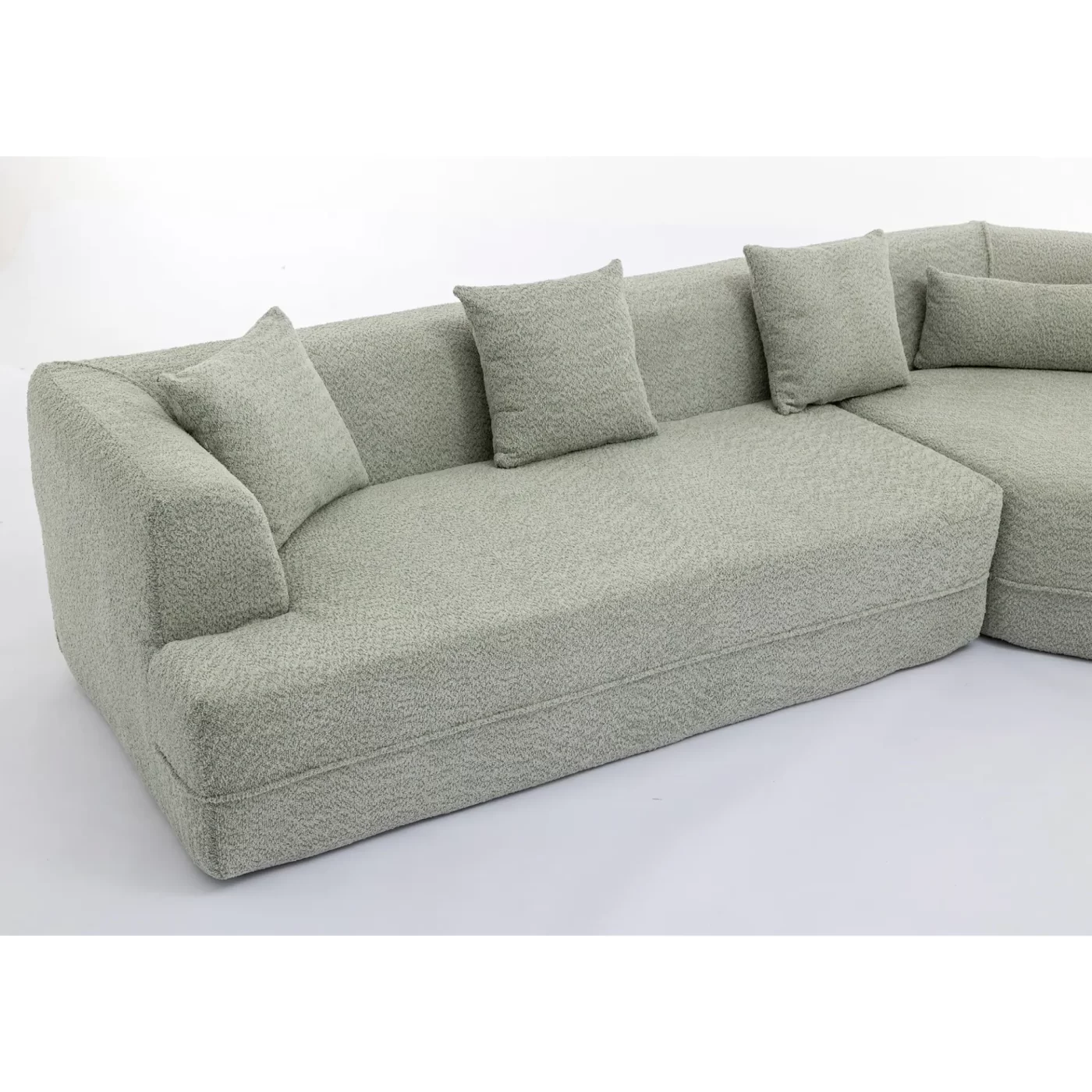 Modular sofa , modern minimalist style sofa, upholstered , free combination, round fiber fabric, anti-wrinkle fabric,Dimension extension,Green