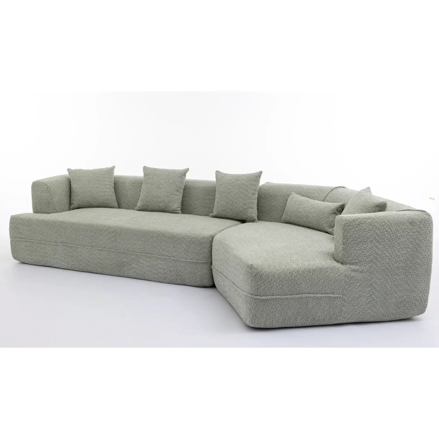 Modular sofa , modern minimalist style sofa, upholstered , free combination, round fiber fabric, anti-wrinkle fabric,Dimension extension,Green