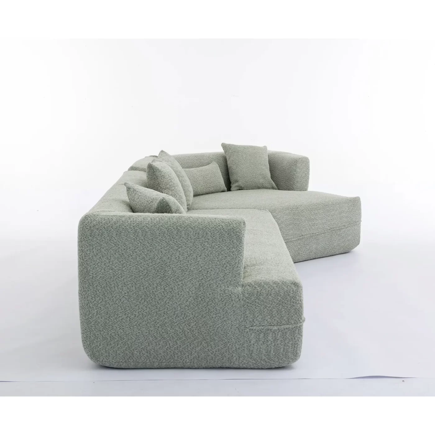 Modular sofa , modern minimalist style sofa, upholstered , free combination, round fiber fabric, anti-wrinkle fabric,Dimension extension,Green