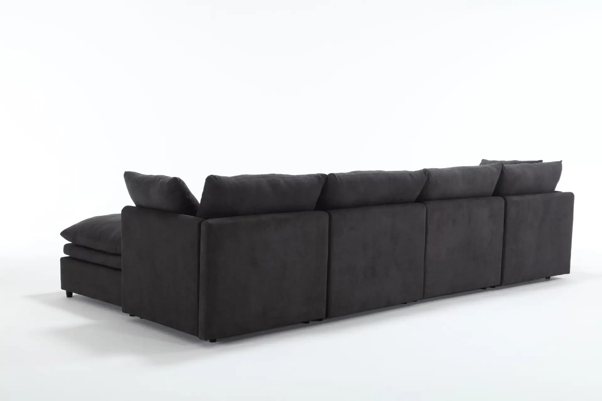 Modern U-shaped Sectional Sofa ,5-seat Sofa ,Sleeper Sofa Couch with Chaise Lounge for Living Room,Apartment,Upholstered,Polyester,New upgrade,Dark Gray