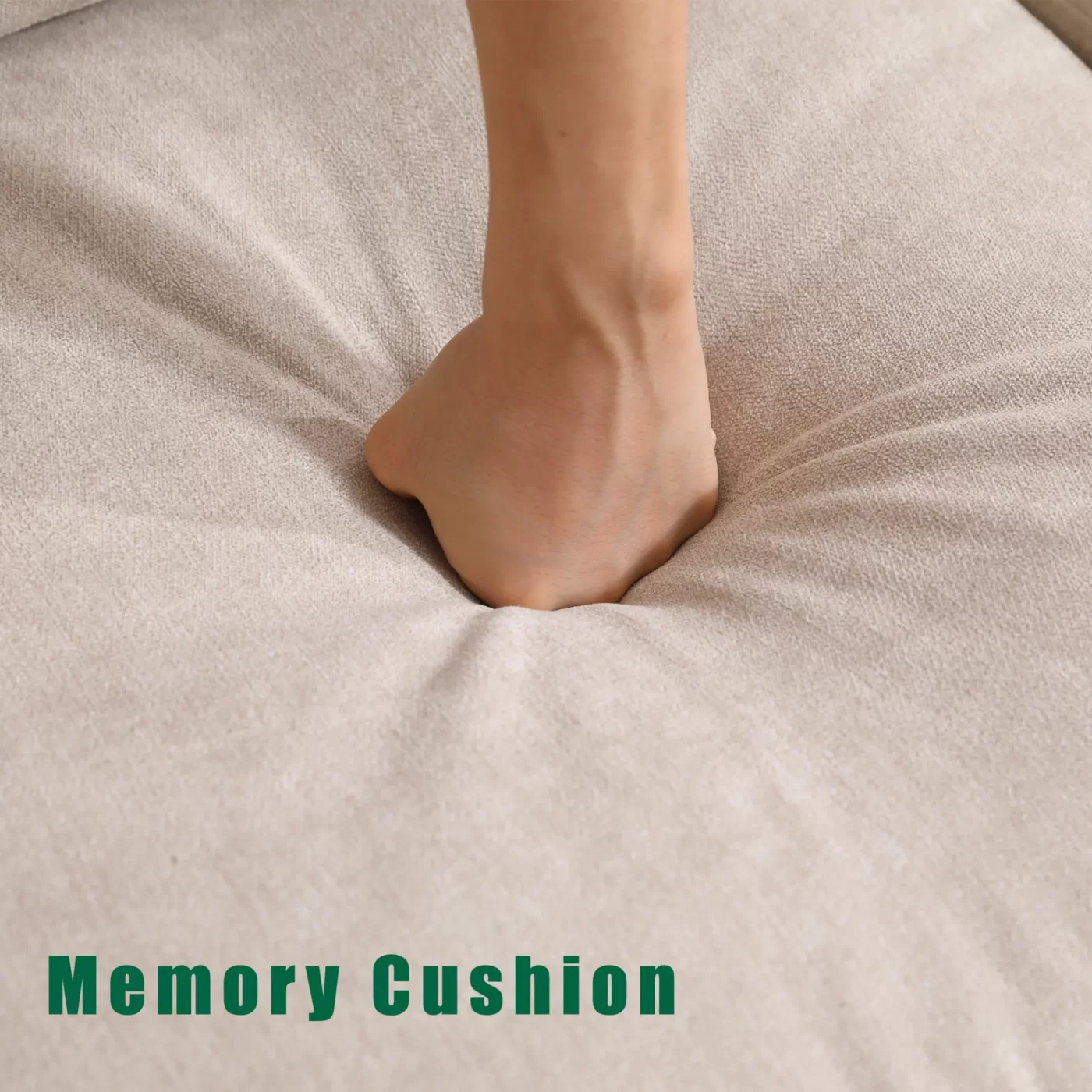 Convertible Sectional Sofa with Storage,L-shaped sofa,Four-seater sofa,Modern Linen Fabric Sectional Couches for Living Room, Beige