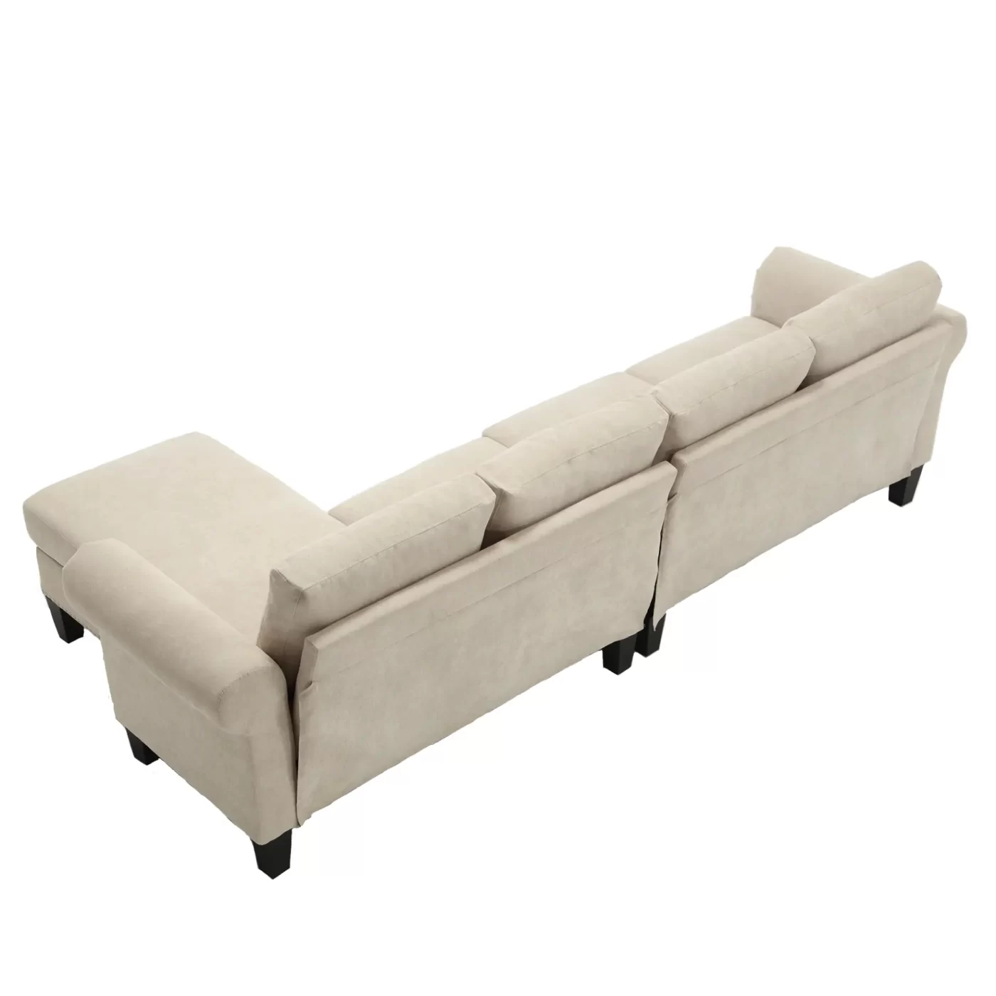Convertible Sectional Sofa with Storage,L-shaped sofa,Four-seater sofa,Modern Linen Fabric Sectional Couches for Living Room, Beige