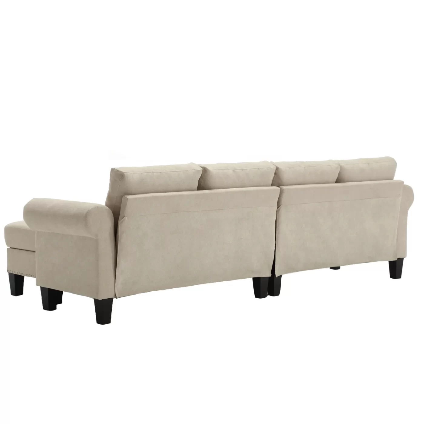 Convertible Sectional Sofa with Storage,L-shaped sofa,Four-seater sofa,Modern Linen Fabric Sectional Couches for Living Room, Beige