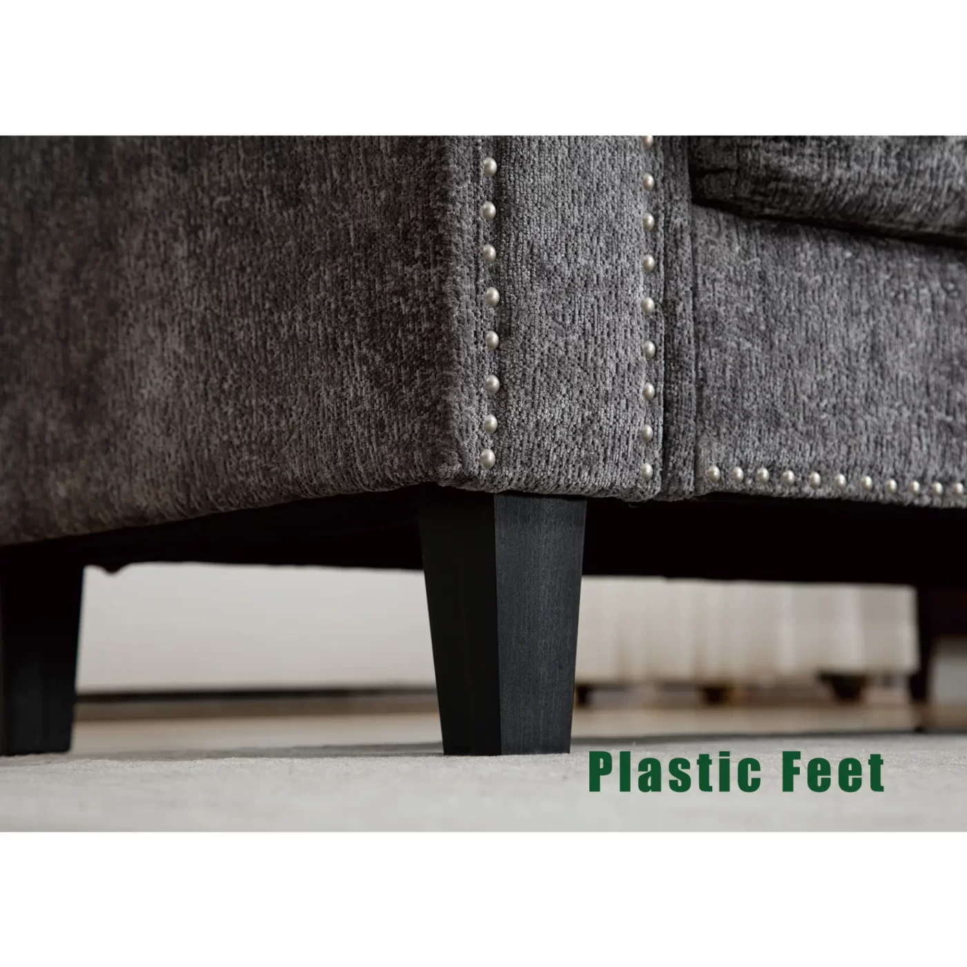 5 Seat Modular Sofa,with Storage Ottoman, Convertible Sectional Sofa, L Shaped Couch , Reversible Chaise ,Riveted sofa,Chenille, Gray