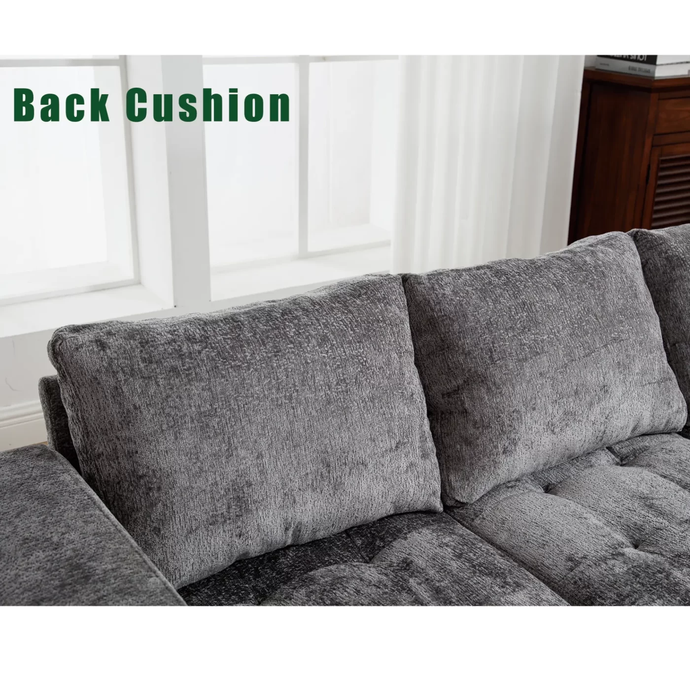 5 Seat Modular Sofa,with Storage Ottoman, Convertible Sectional Sofa, L Shaped Couch , Reversible Chaise ,Riveted sofa,Chenille, Gray