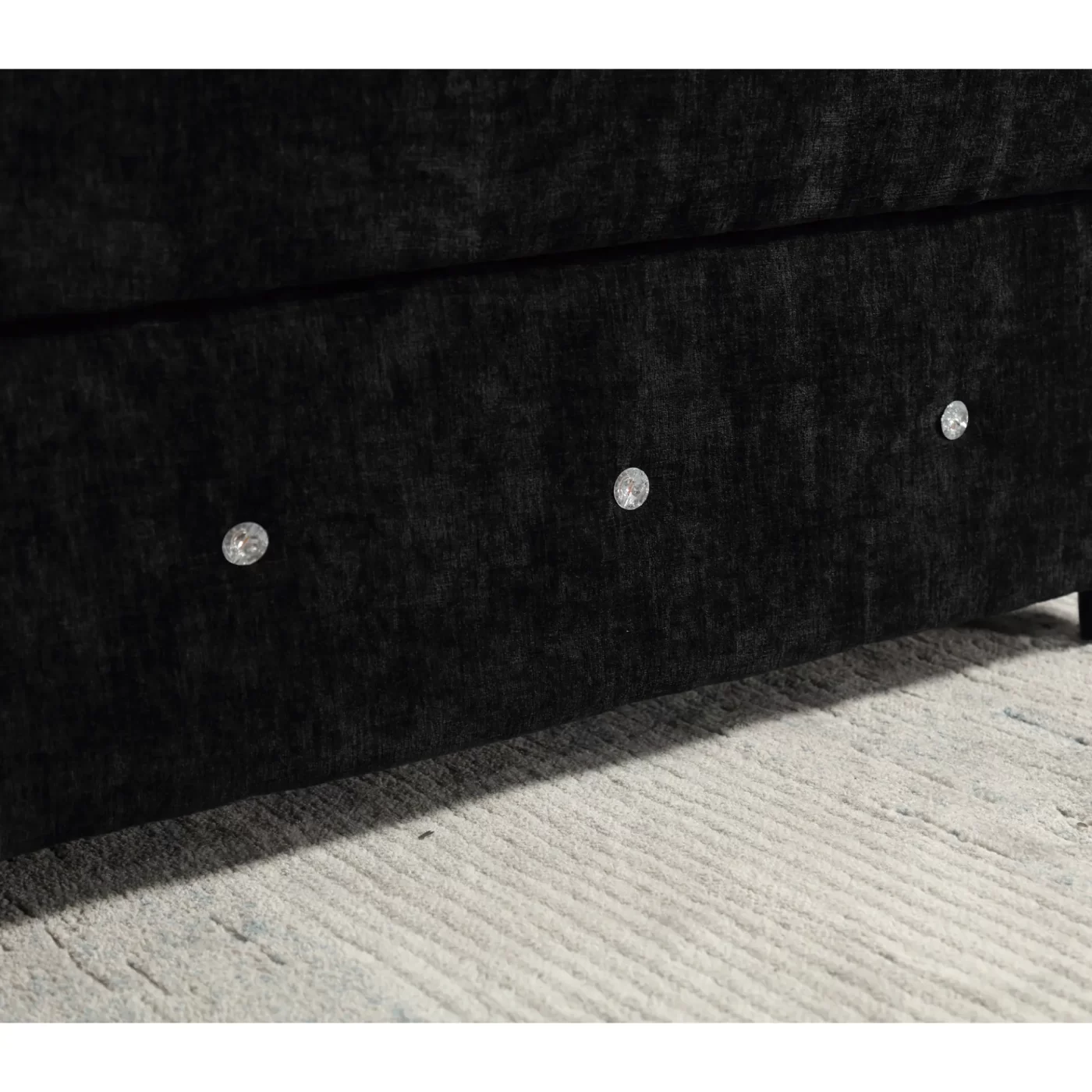 110.75" Sectional Sofa,Oversized modular sofa,Chaise Storage, Modern U Shaped Couch , Upholstered Sofas,Chenille,Crystal button , Living Room, Apartment, Black