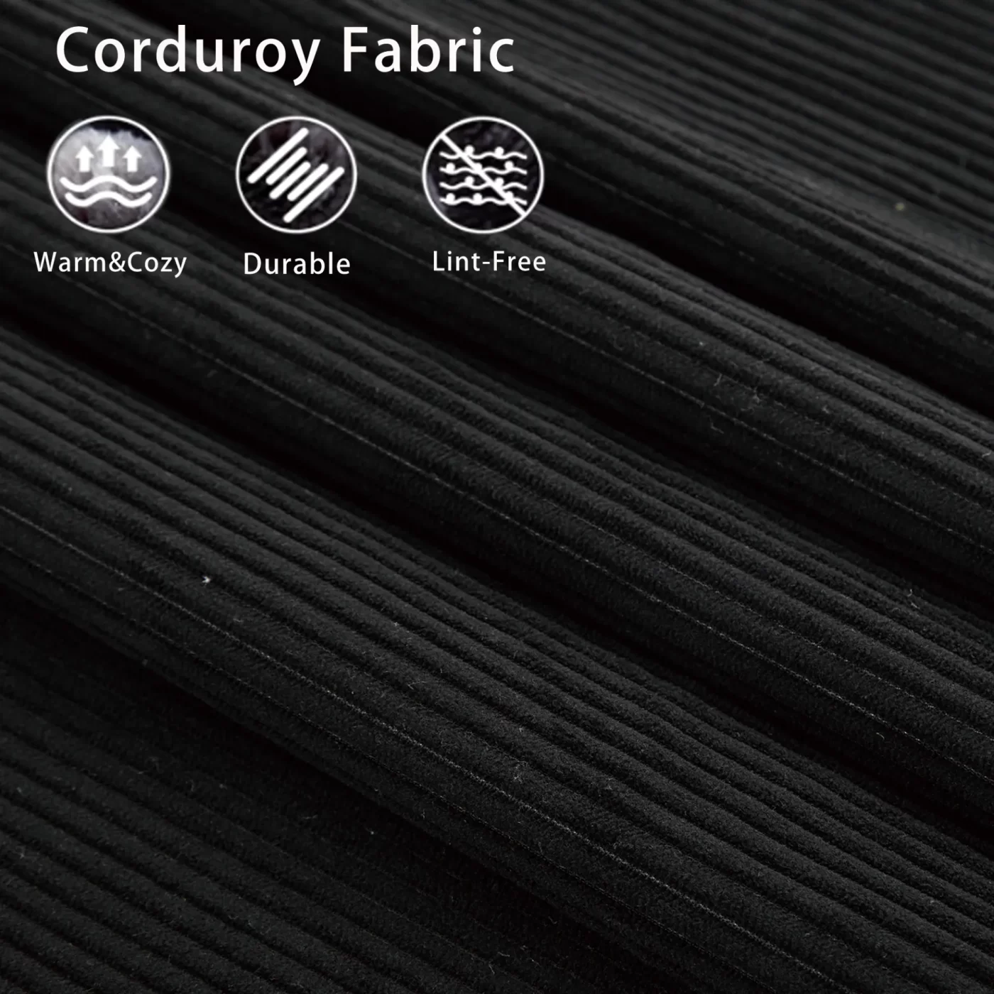 Modular Sofa,No Armrests,At will DIY,Corduroy ,Neck Pillow-Back Lounge Sofa Chair,Reading Nook, or Apartment Living, Lumbar Pillow,6 Seats,Upholstered,Black