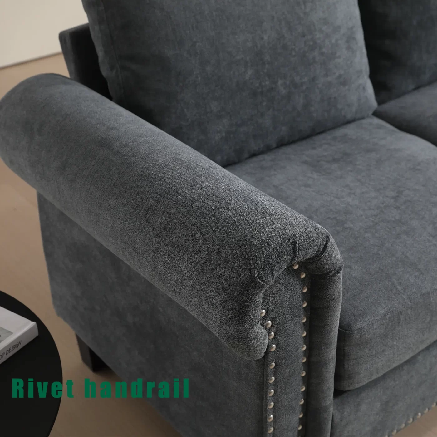 Convertible Sectional Sofa with Storage,L-shaped sofa,Four-seater sofa,Modern Linen Fabric Sectional Couches for Living Room,Gray