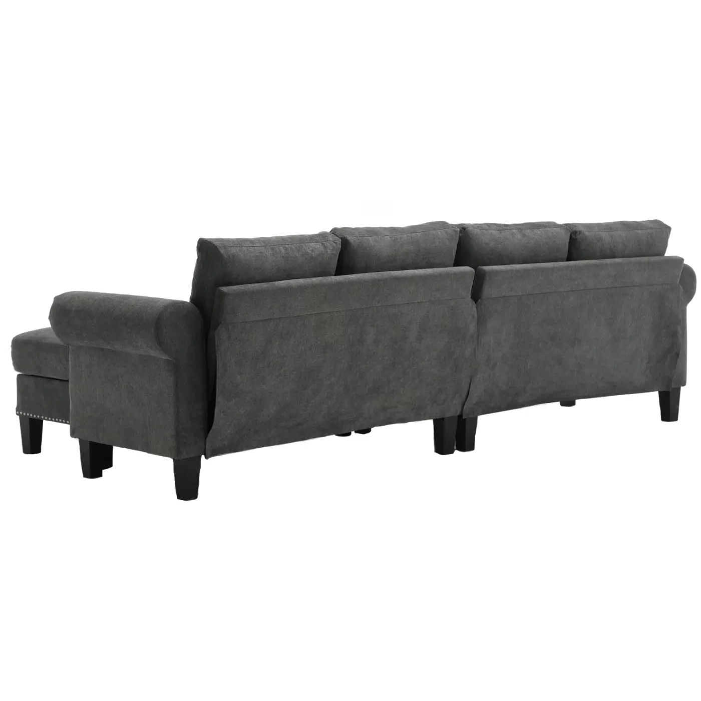 Convertible Sectional Sofa with Storage,L-shaped sofa,Four-seater sofa,Modern Linen Fabric Sectional Couches for Living Room,Gray