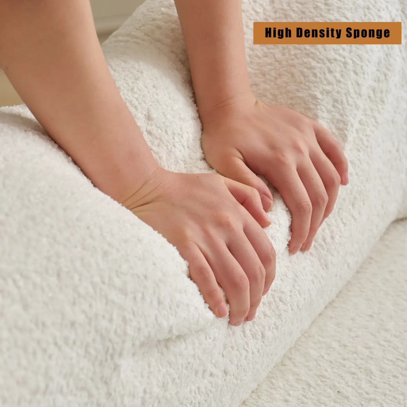 Modern Minimalist 140" L-Shape Couch ,No Assembly Required,Boucle,Modular Sofa ,Couch with Chaise,Free Combination Foam-Filled Sofa, 4 Seats,White